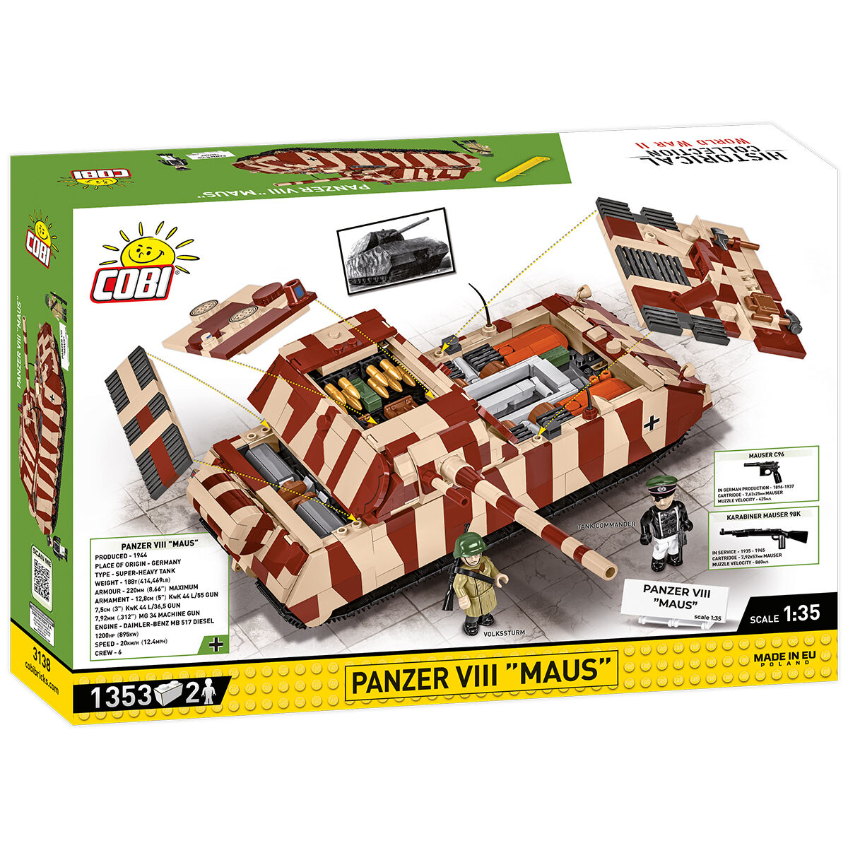 COBI 3138 - PANZER VIII MAUS Maßstabb 1:35) - Bild 2 COBI 3138 - PANZER VIII MAUS Maßstabb 1:35) - Bild 2