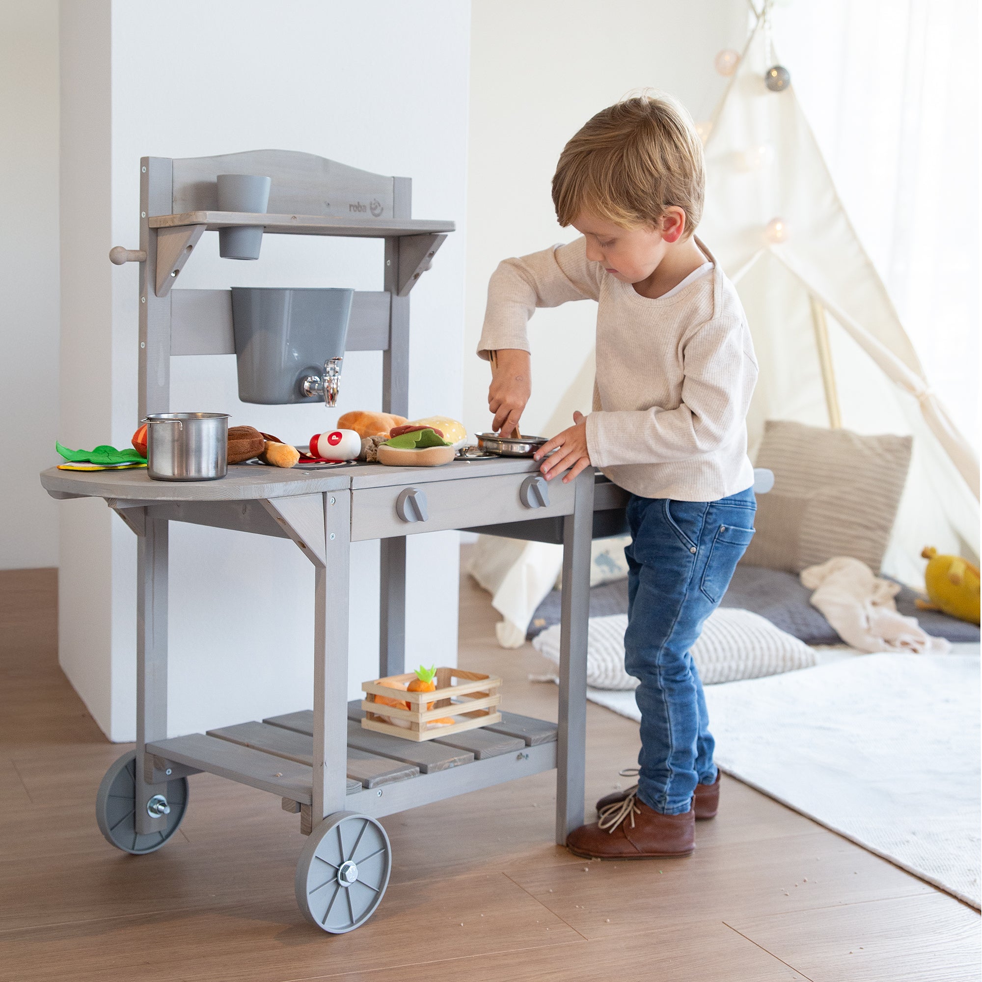 Roba 457005GA Mobile Spiel- Matschküche BBQ grau – Outdoor FSC - Bild 10 Roba 457005GA Mobile Spiel- Matschküche BBQ grau – Outdoor FSC - Produktbild 10