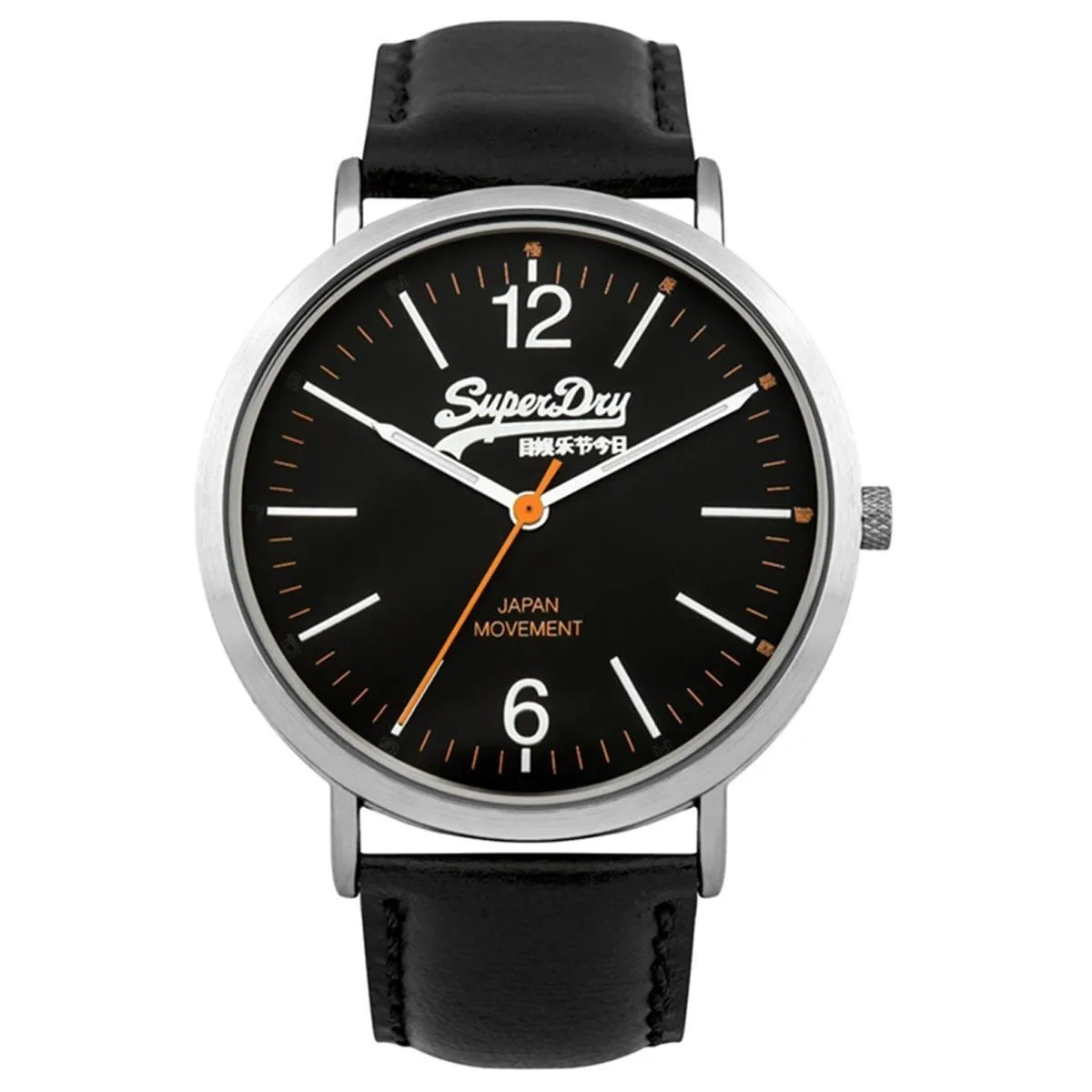 Superdry SYG194B - Herrenuhr, 40 mm, Stahlgehäuse & Lederband Superdry SYG194B - Herrenuhr, 40 mm, Stahlgehäuse & Lederband