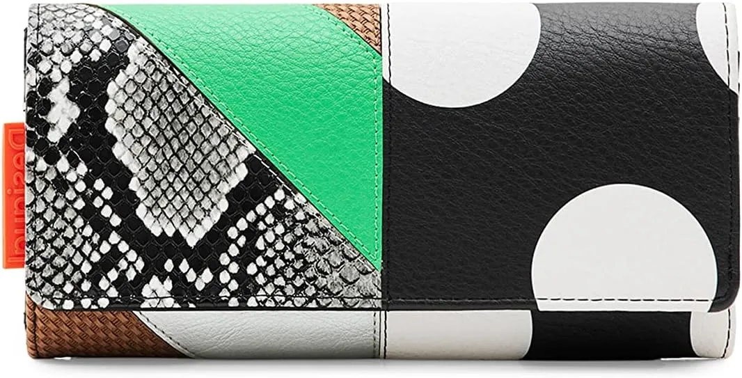 Desigual Damen Geldbörse - Bunte Kunstleder-Geldbörse im Patchwork-Design 23SAYP232000 Desigual Damen Geldbörse - Bunte Kunstleder-Geldbörse im Patchwork-Design 23SAYP232000