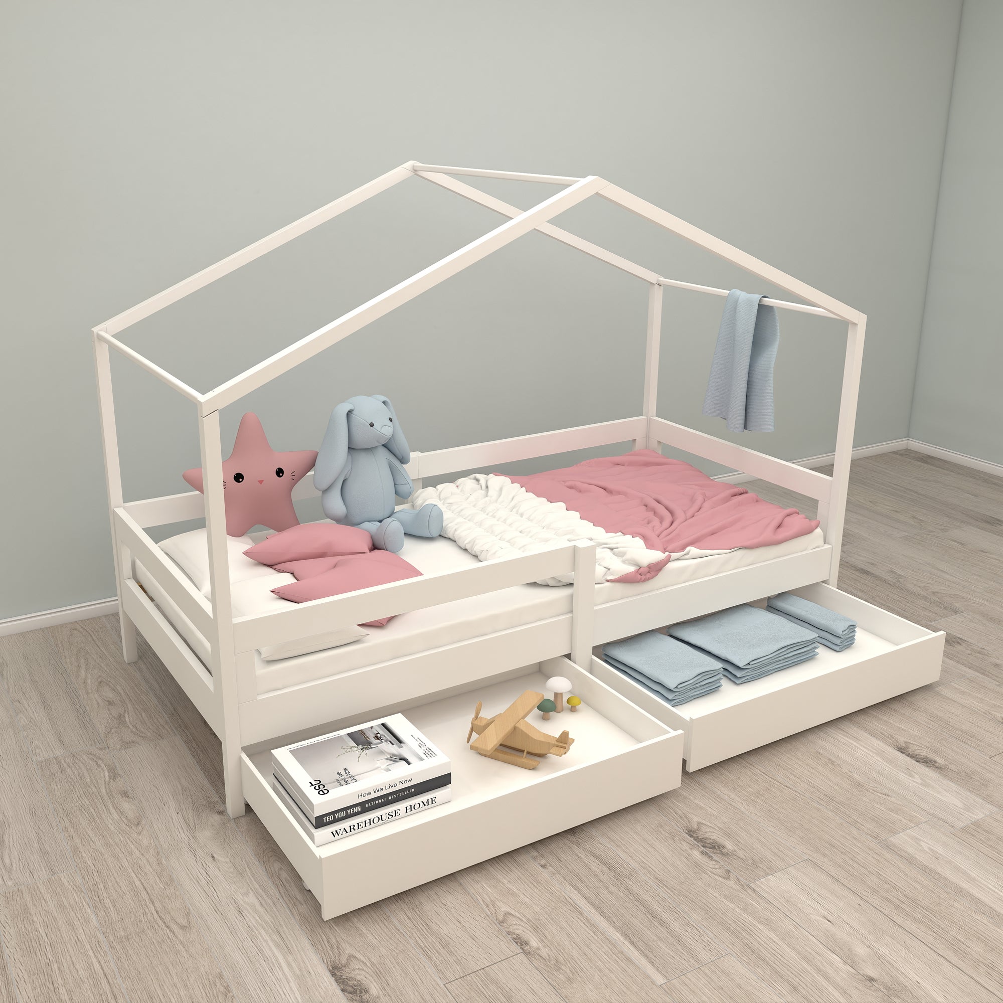 Roba 207013WE Set Hausbett mit Lattenrost weiß – Hausbetten - Bild 9 Roba 207013WE Set Hausbett mit Lattenrost weiß – Hausbetten - Produktbild 9