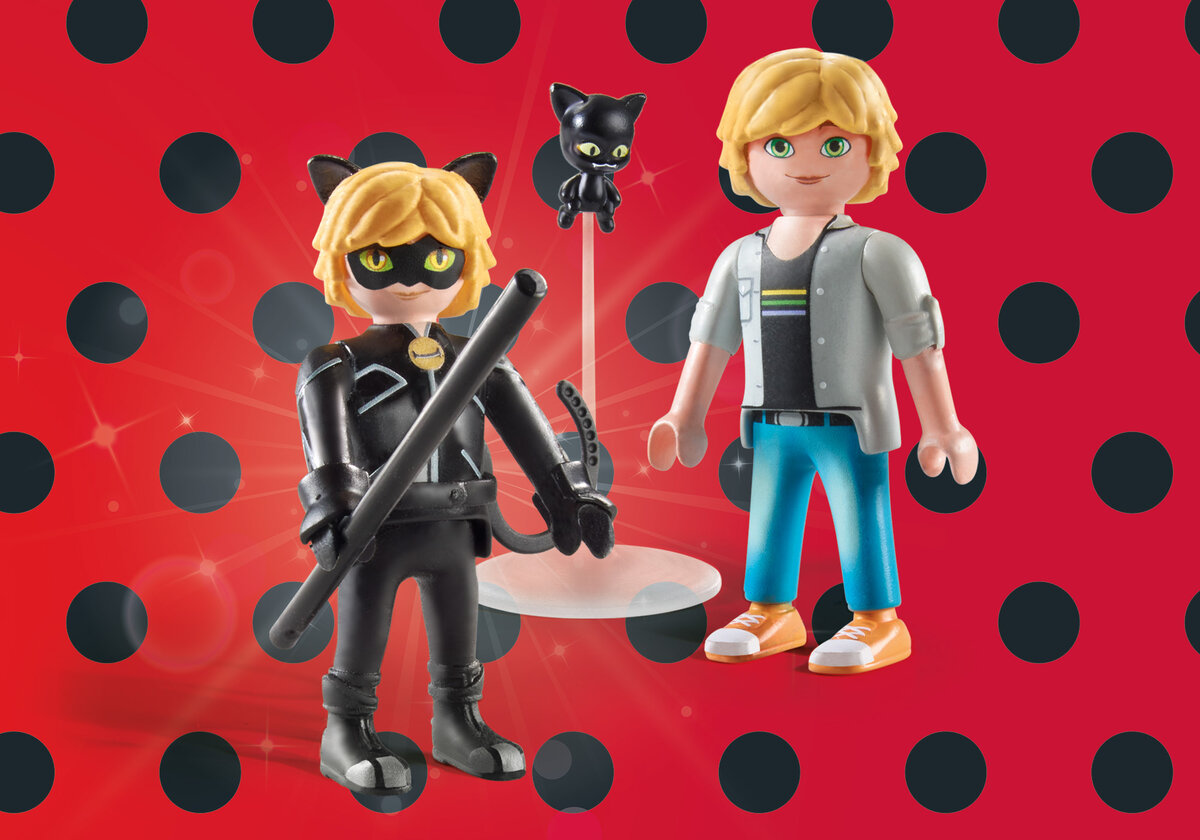 PLAYMOBIL 71337 Miraculous: Adrien & Cat Noir Figur, Person, Gesicht, Kopf