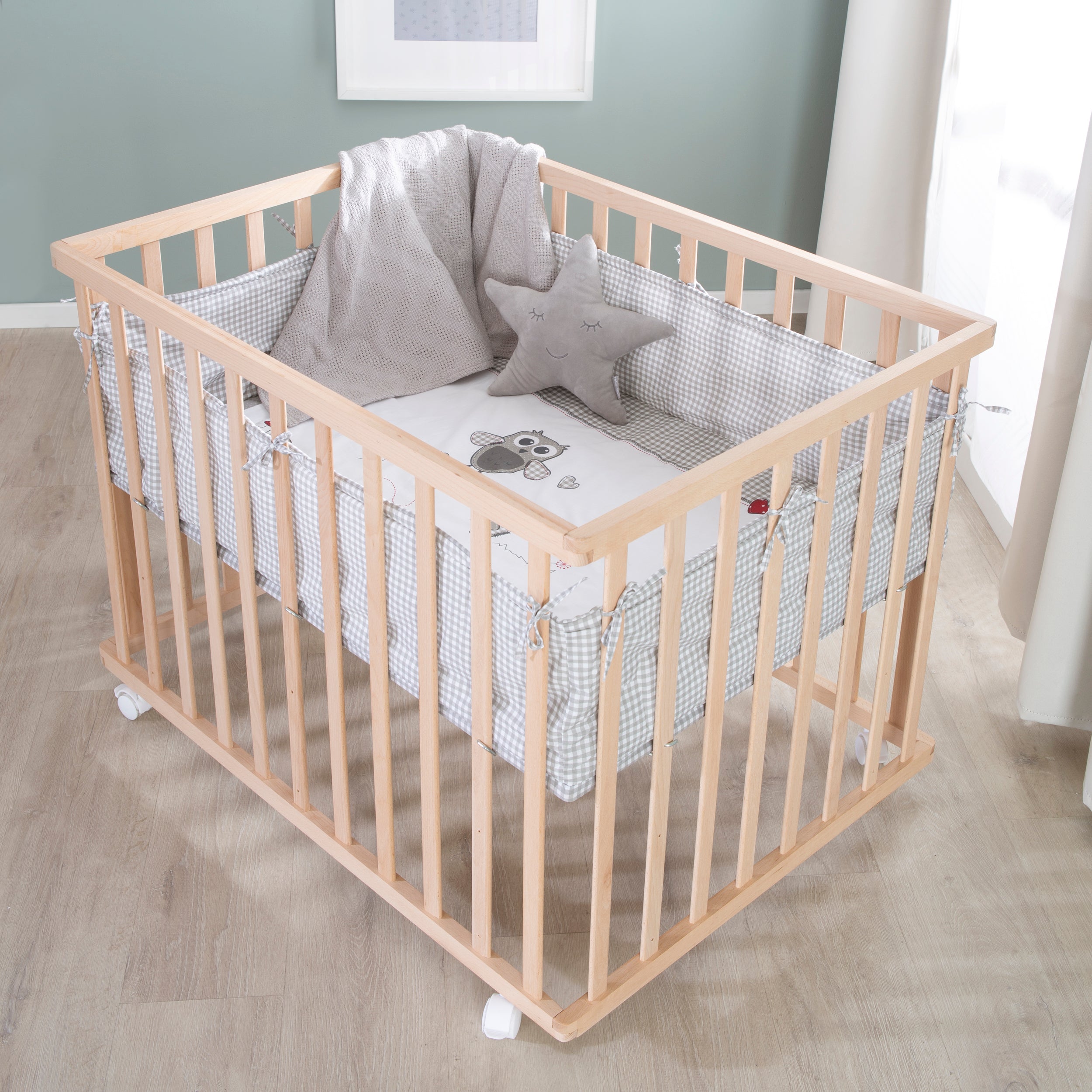 Roba 0241NAS148 Laufgitter 100x75 Adam & Eule Bio Buche natur - Bild 2 Roba 0241NAS148 Laufgitter 100x75 Adam & Eule Bio Buche natur - Produktbild 2