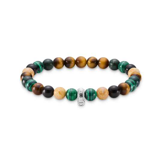 Thomas, Sabo, Armband, Charm, Club, Braun, Grün, Weiß, X0217-947-7, Zubehor, Armreif, Schmuck, Perle