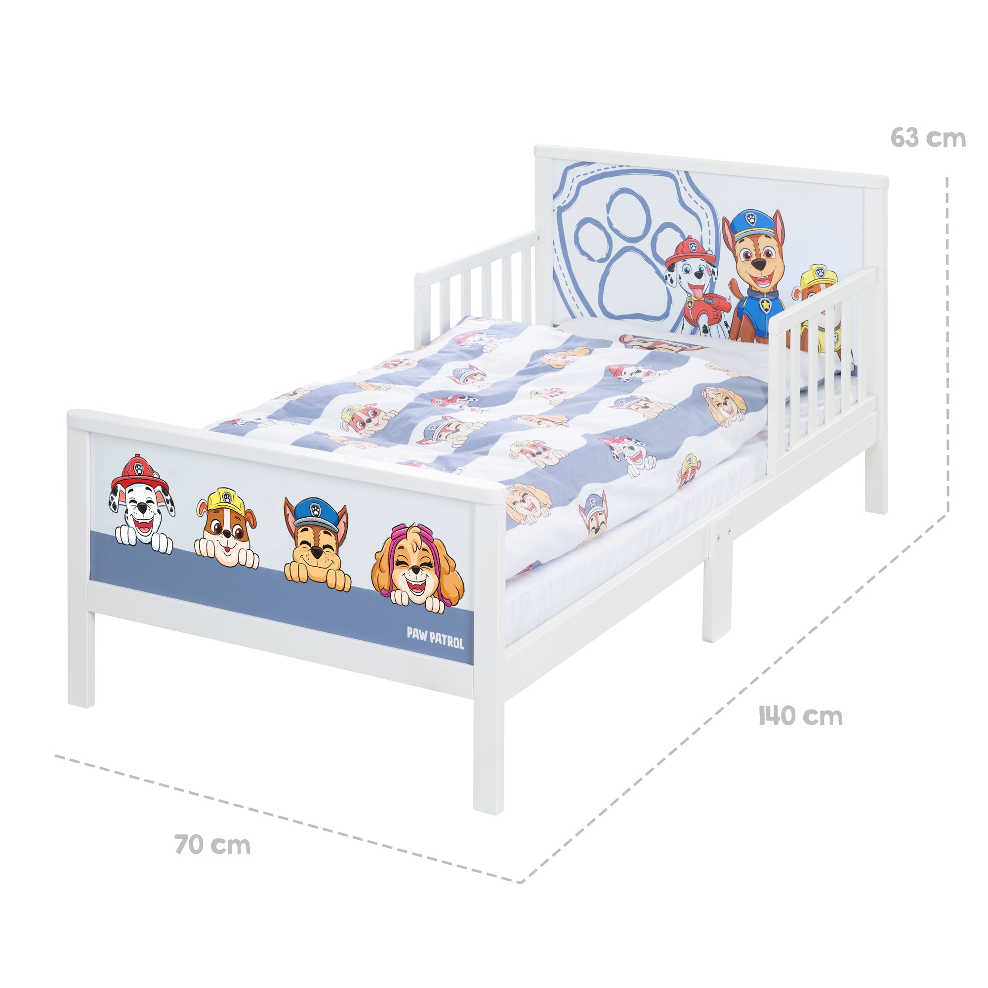 Roba 20330PW1 Komplettbett, 70x140 cm Paw Patrol weiß – Toddler Betten - Bild 3 Roba 20330PW1 Komplettbett, 70x140 cm Paw Patrol weiß – Toddler Betten - Produktbild 3
