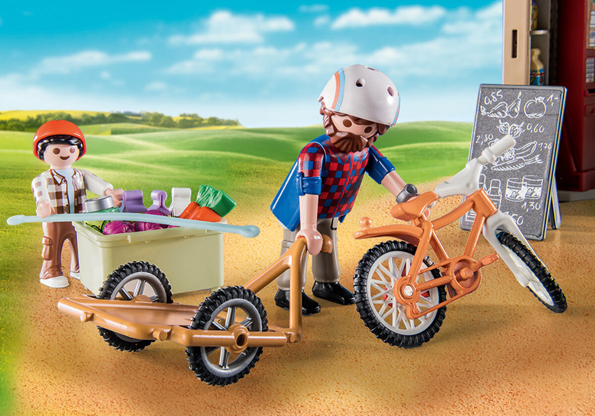 PLAYMOBIL 71250 24-Stunden-Hofladen Helme, Rad, Person, Gesicht, Fahrrad