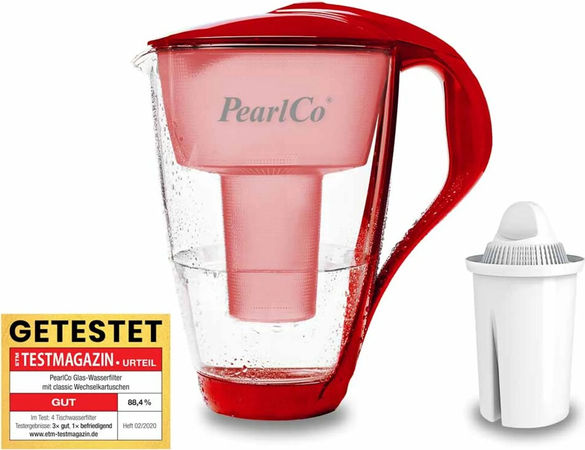 PEARLCO 2344 Glas-Wasserfilter inkl. 1 Kartusche