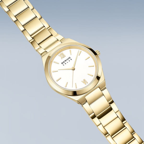 Bering 19932-734 Damenuhr, Edelstahl/Solar, Gold