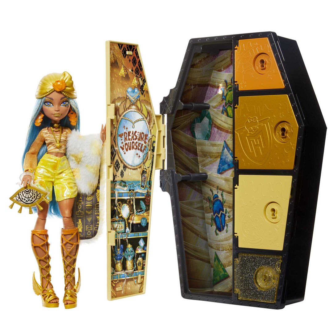 Monster_High_Verborgene_Schätze_Cleo, Puppe, Spielzeug, Gesicht, Person, Figur
