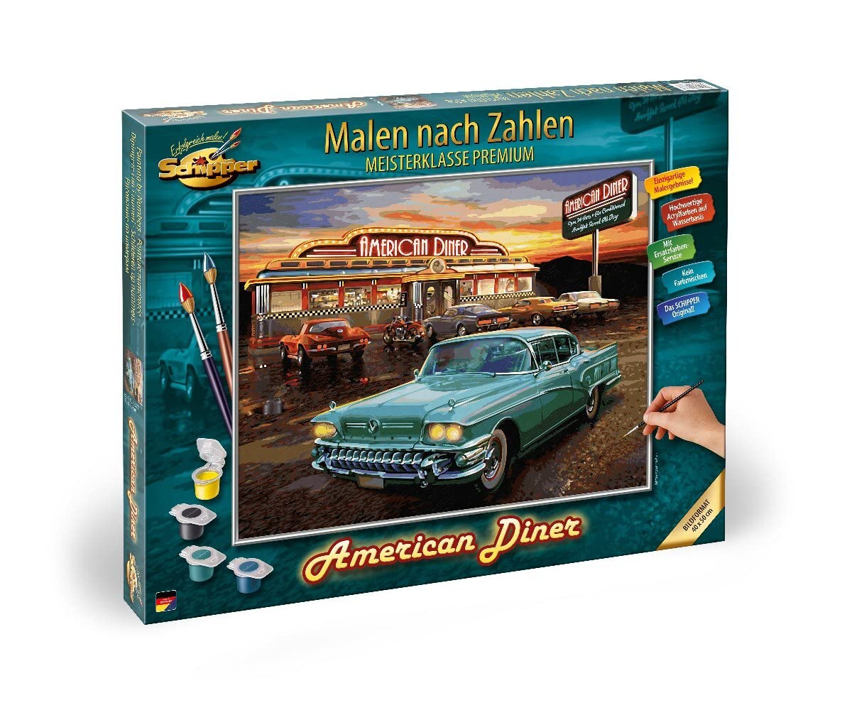 Schipper Mnz - American Diner - Nostalgisches Malset Im Retro-Stil 609130877 Auto, Fahrzeug, Sprach, Rad, Coupé