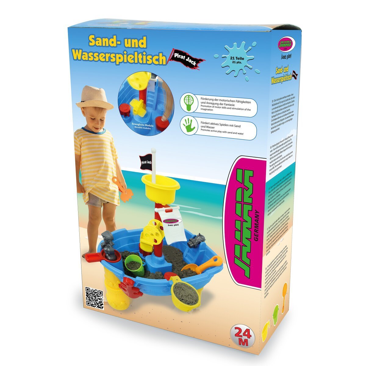JAMARA Sand- und Wasserspieltisch Pirat Jack 21 Teile ab 24 Monaten JAMARA Sand- und Wasserspieltisch Pirat Jack 21 Teile ab 24 Monaten