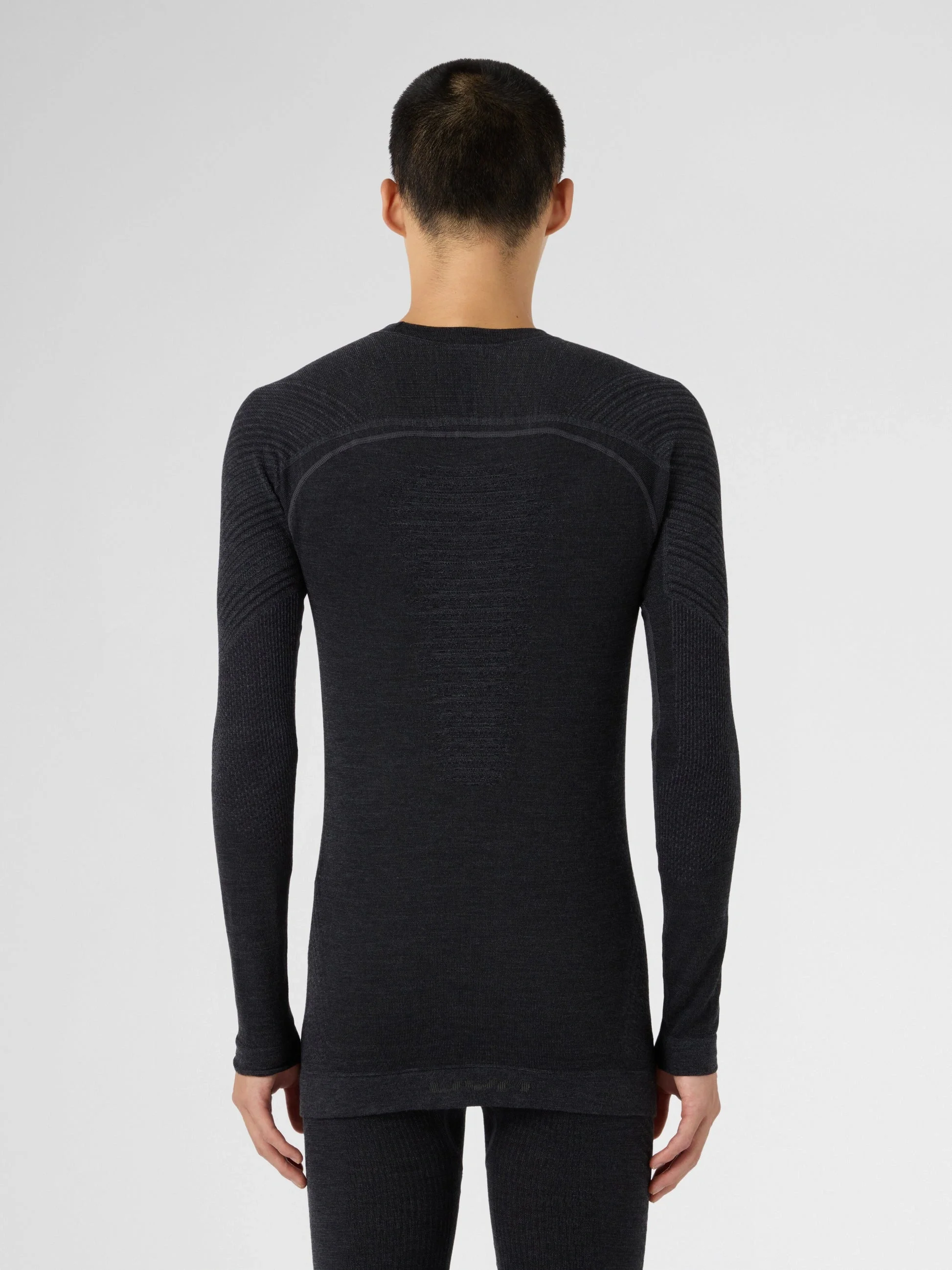 UYN Herren Cashmere Biotech UW Shirt LG_SL U100563J247 - Grey Rock/Schwarz GR. L/XL