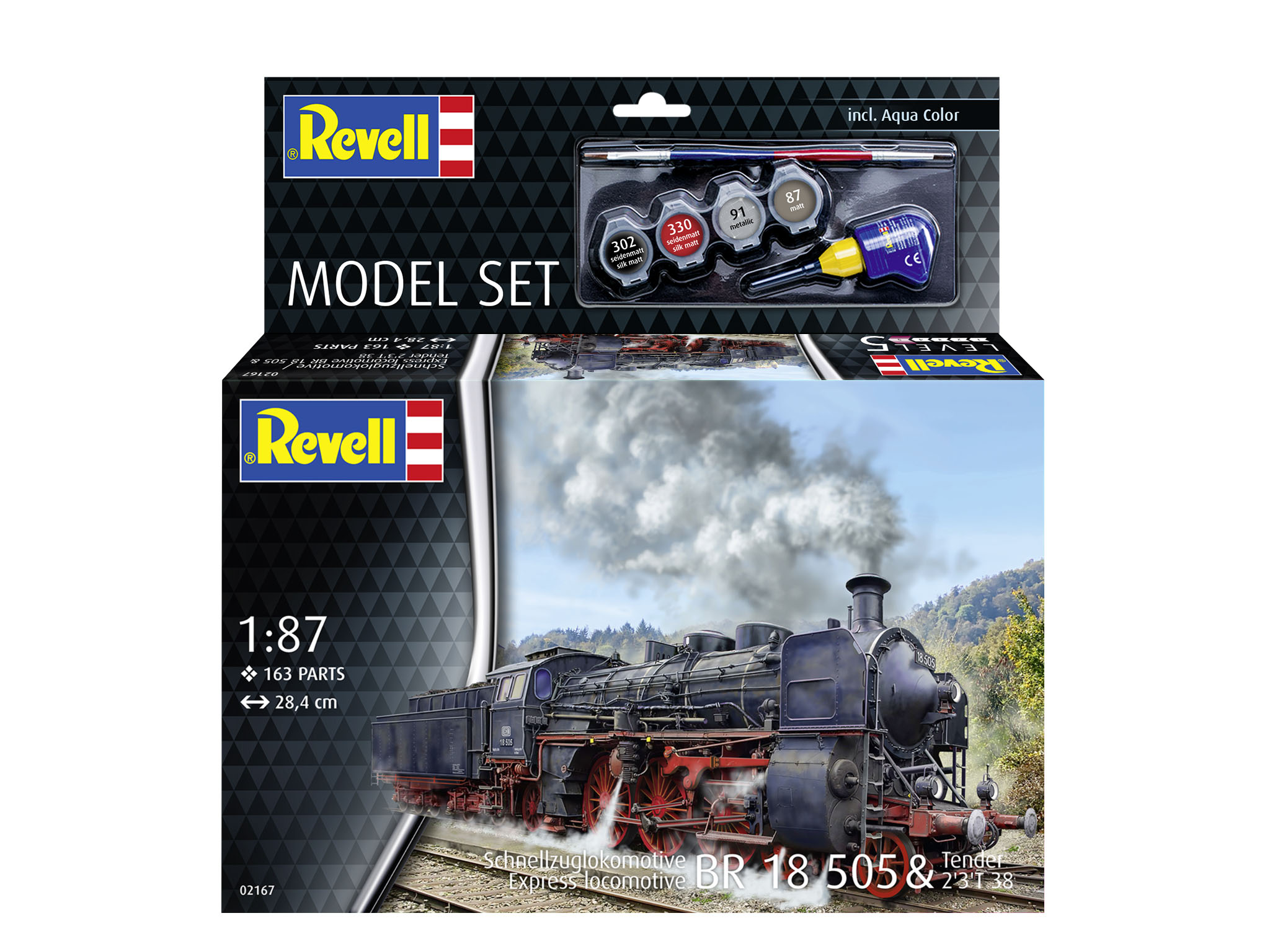 Revell 62167 Model Set Schnellzuglokomotive BR 18 505. Maßstab 1:87 Lokomotive, Zug, Motor, Dampfmaschine