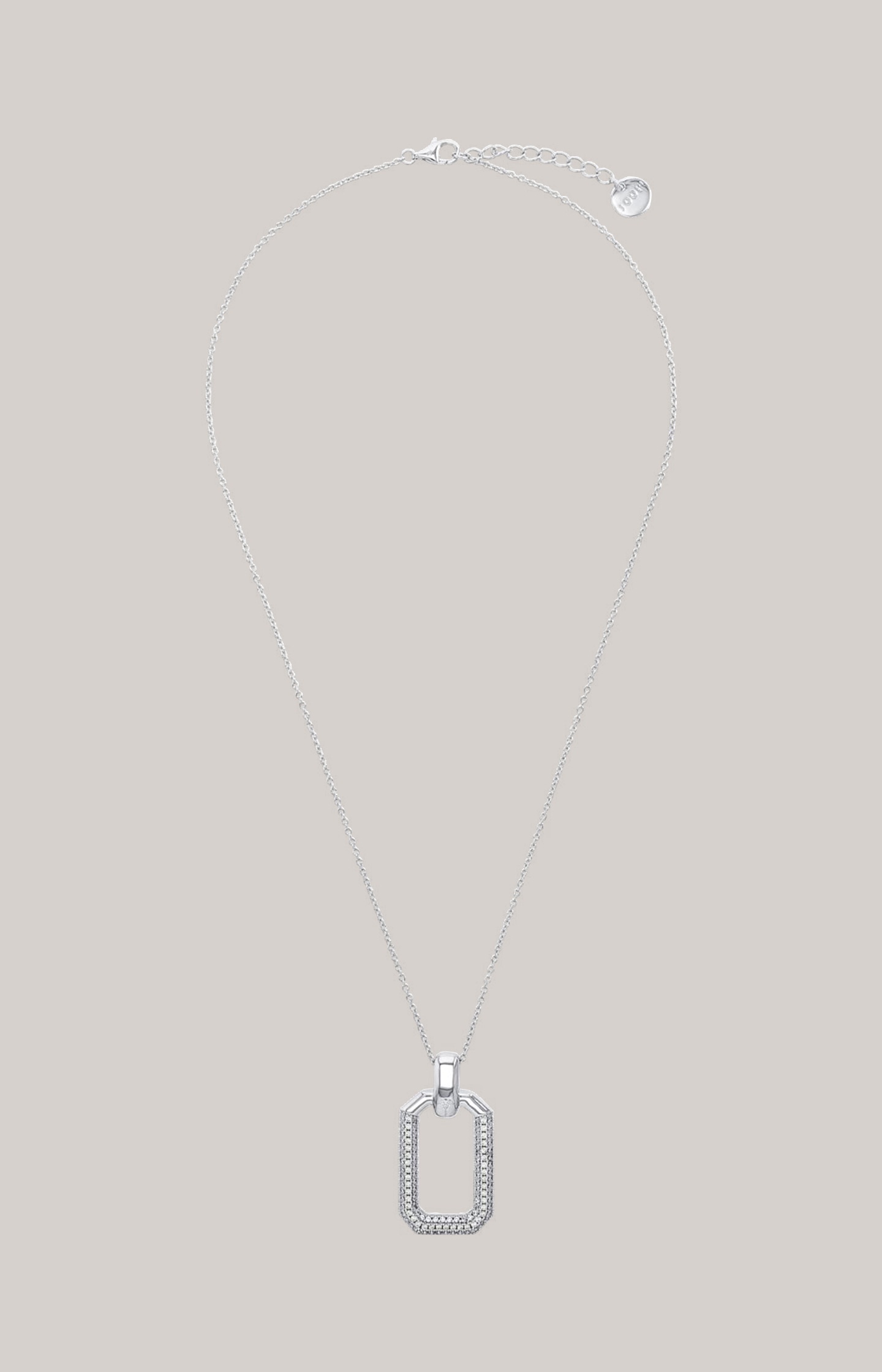JOOP! Halskette aus rhodiniertem 925 Sterling Silber, Anhänger mit Zirkonia, Ankerkette, 42+3 cm, Damen JOOP!, Halskette, aus, rhodiniertem, 925, Sterling, Silber, Anhänger, mit, Zirkonia, Ankerkette, 42+3, cm, Damen