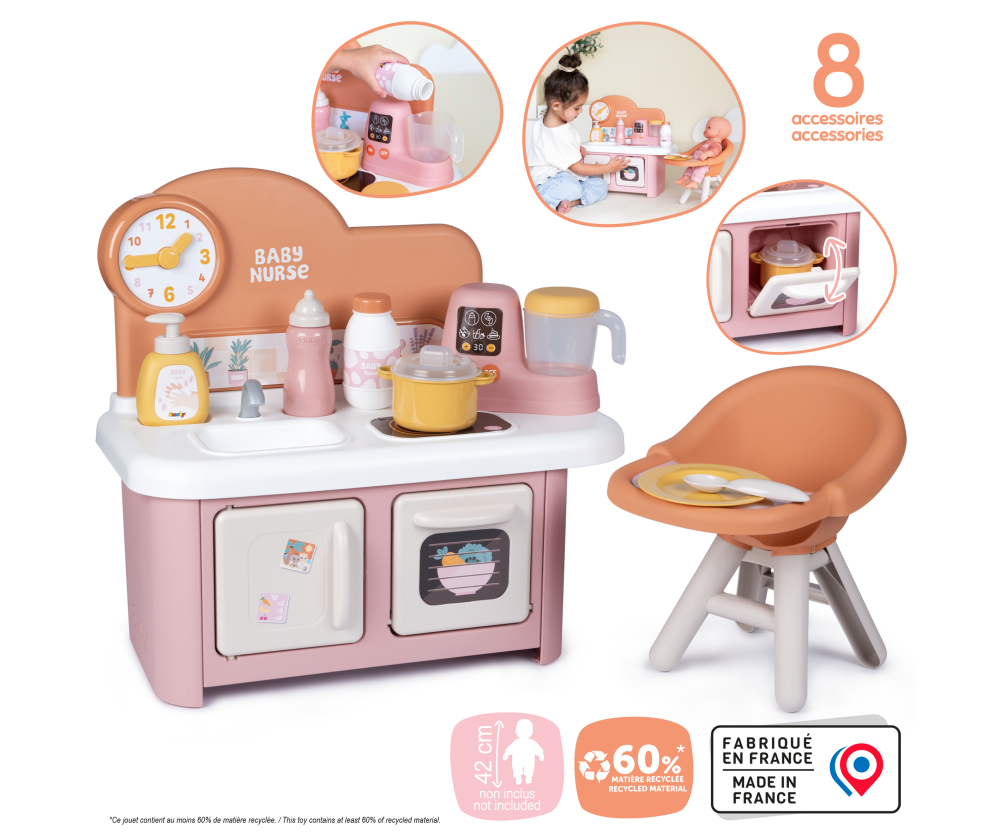 Smoby Smoby Baby Nurse Puppenküche+Hochstuhl Smoby Smoby Baby Nurse Puppenküche+Hochstuhl