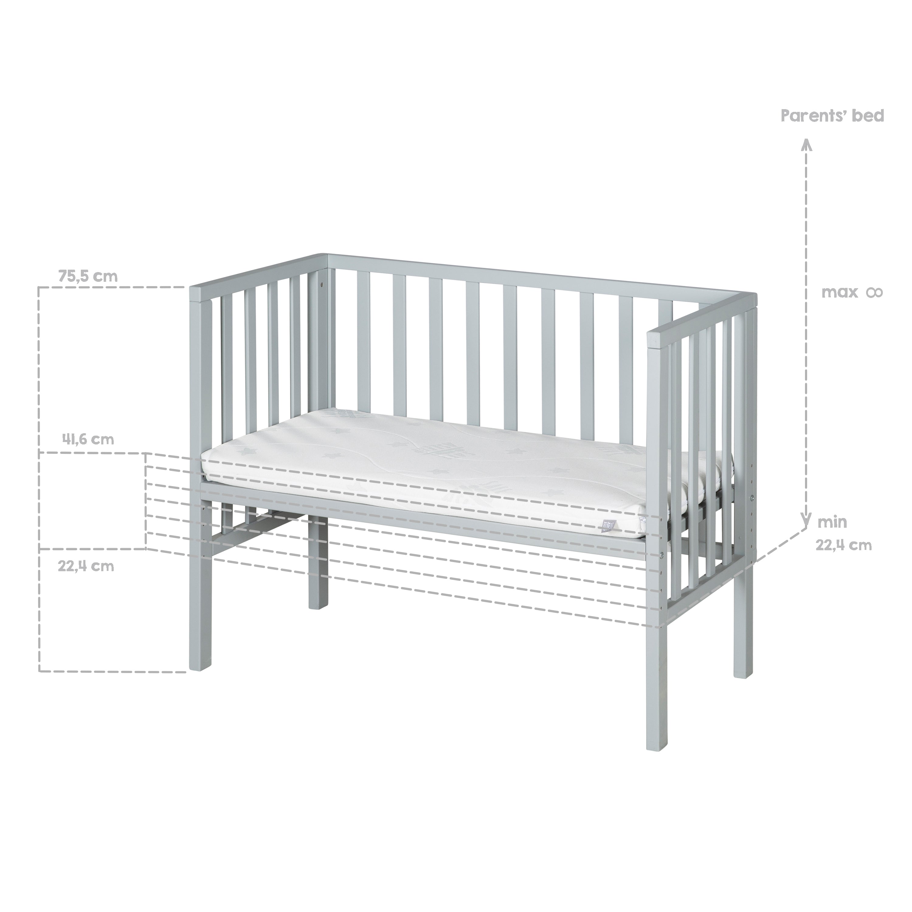 Roba 8970TP1 Beistellbett 2in1 mit Barriere + Matratze taupe – Stubenbetten - Bild 10 Roba 8970TP1 Beistellbett 2in1 mit Barriere + Matratze taupe – Stubenbetten - Produktbild 10