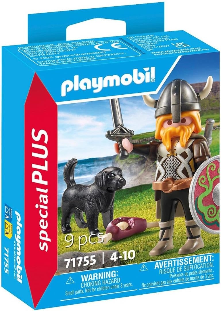 PLAYMOBIL 71755 - Special Plus: Wikinger mit Wachhund, Waffen & Zubehör Tier, Hund, Säugetier, Haustier