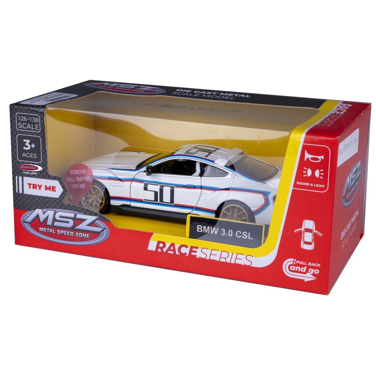 JAMARA BMW 3.0 CSL Diecast 1:34 weiß inkl. Knopfzellen ab 3 Jahren JAMARA BMW 3.0 CSL Diecast 1:34 weiß inkl. Knopfzellen ab 3 Jahren