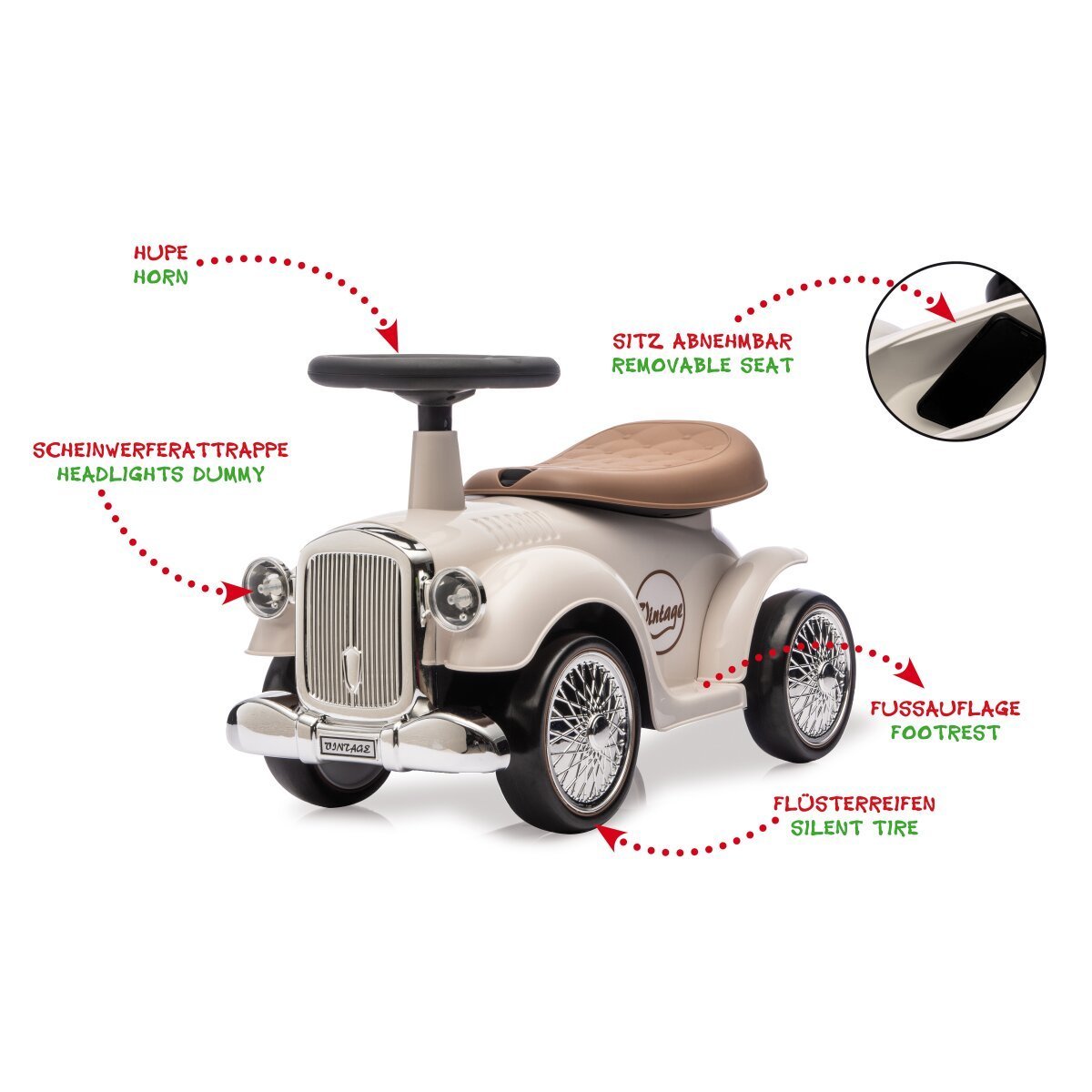 JAMARA Rutscher Classic Car weiß ab 12 Monaten