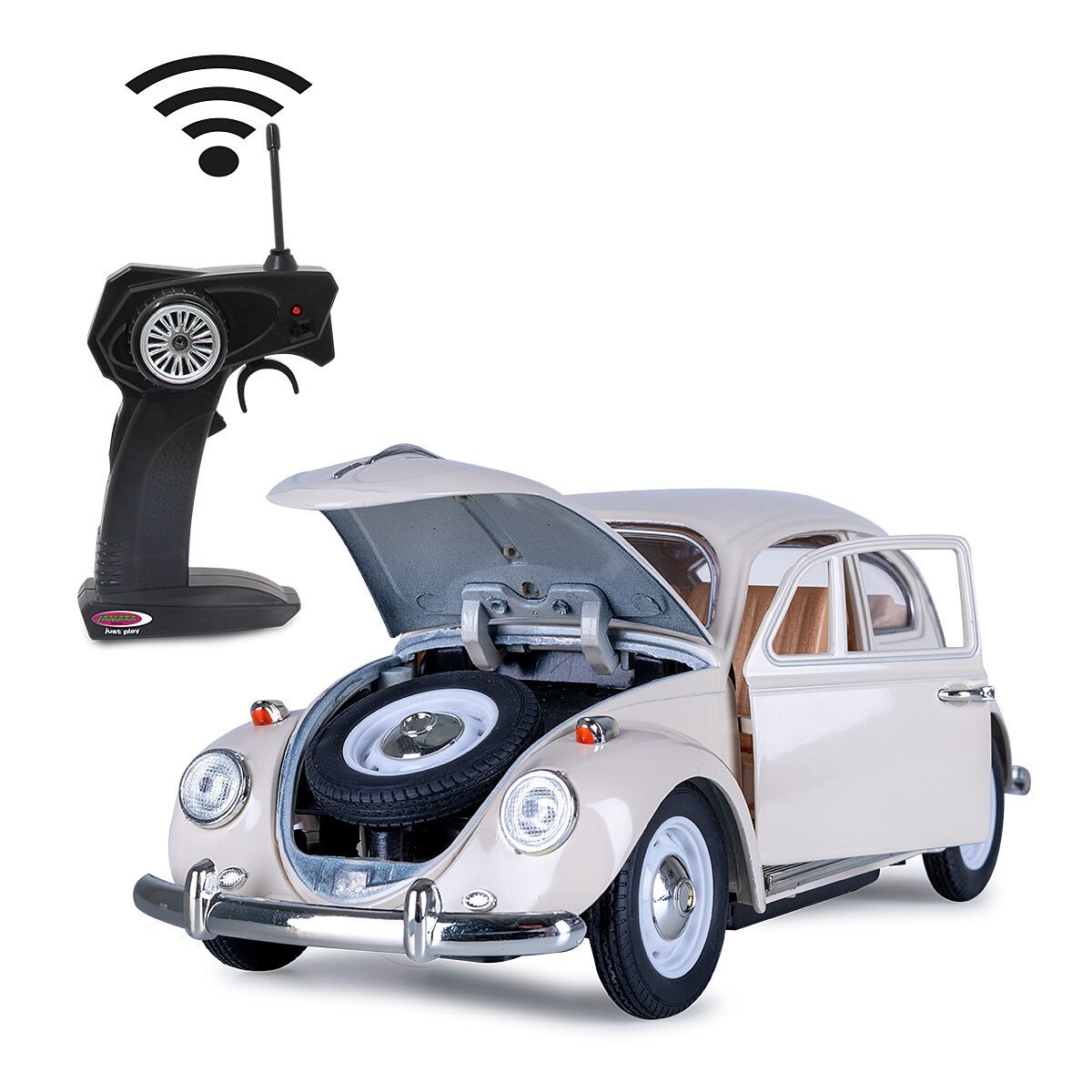 JAMARA VW Käfer RC Diecast 1:18 creme weiss 40MHz ab 6 Jahren