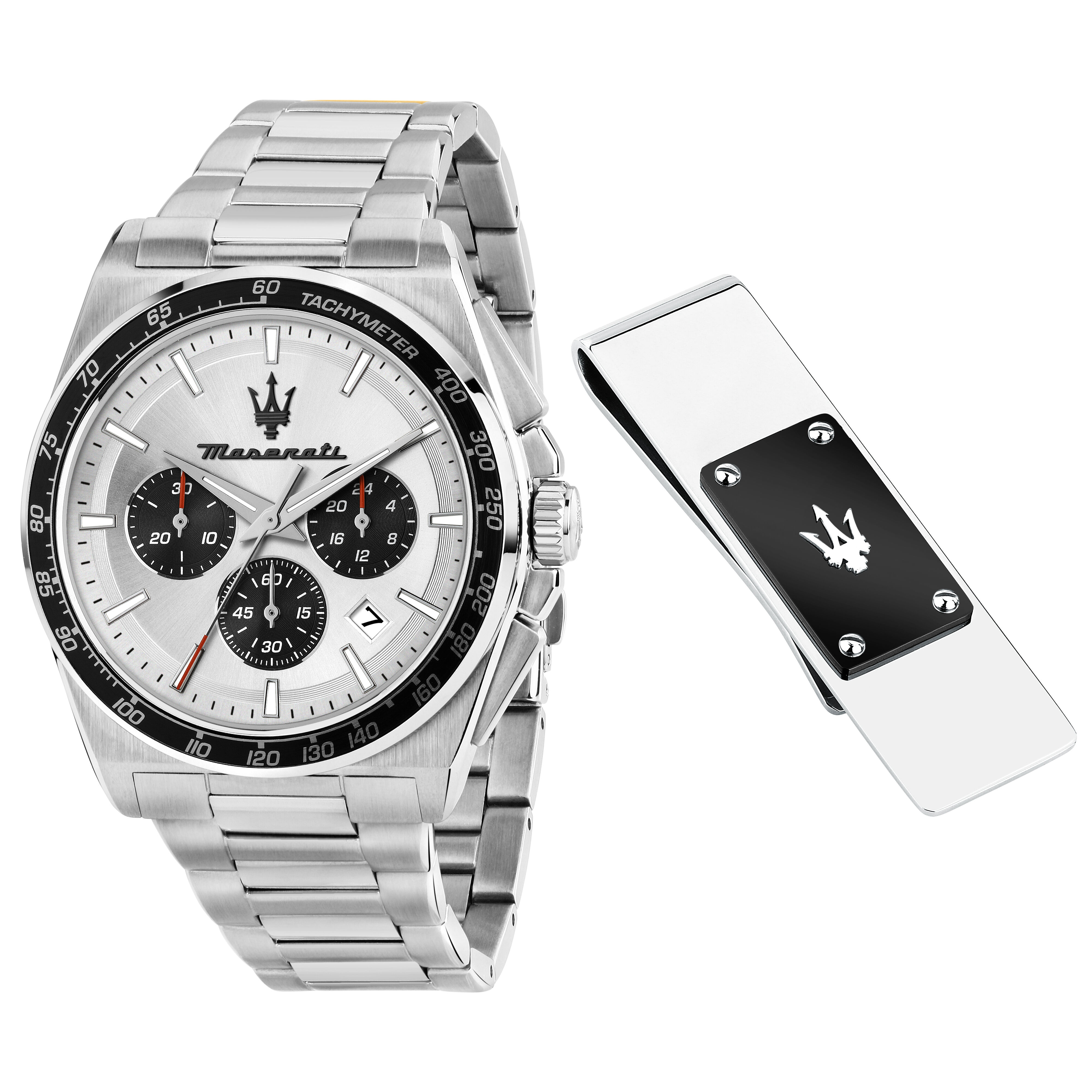 Maserati Velocità Herrenuhr Chronograph 43mm Silber
