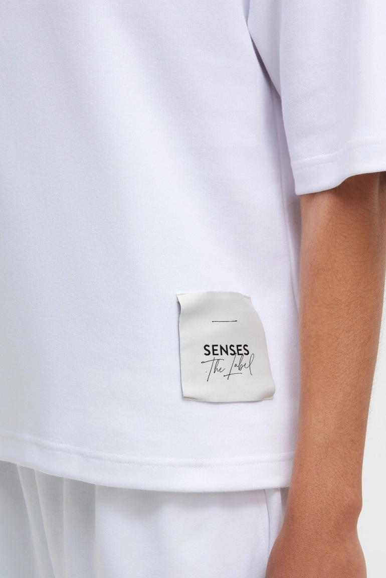 SENSES Kurzarm-Sweatshirt SA:LINE aus Interlock opticwhite
