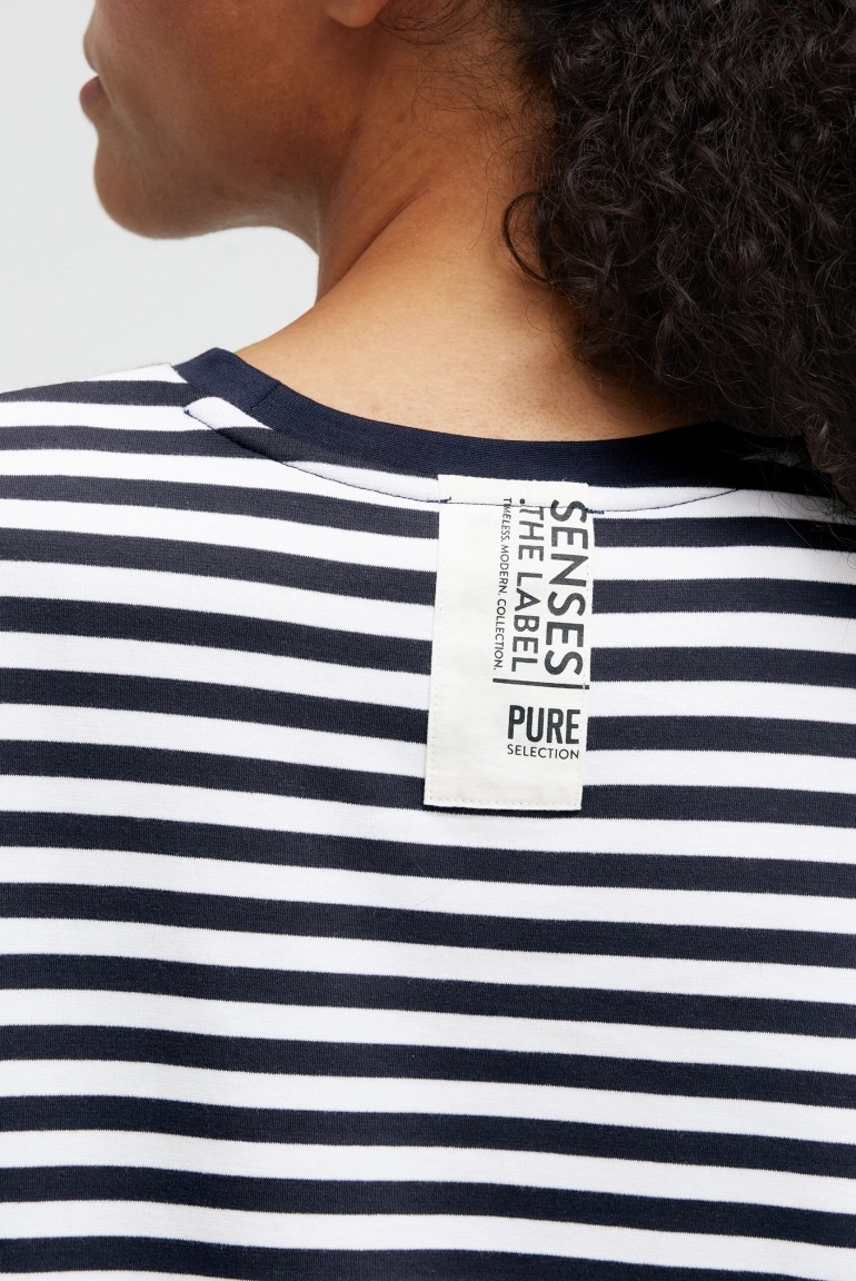 SENSES Gestreiftes T-Shirt-Kleid FE:NO night navy / opticwhite