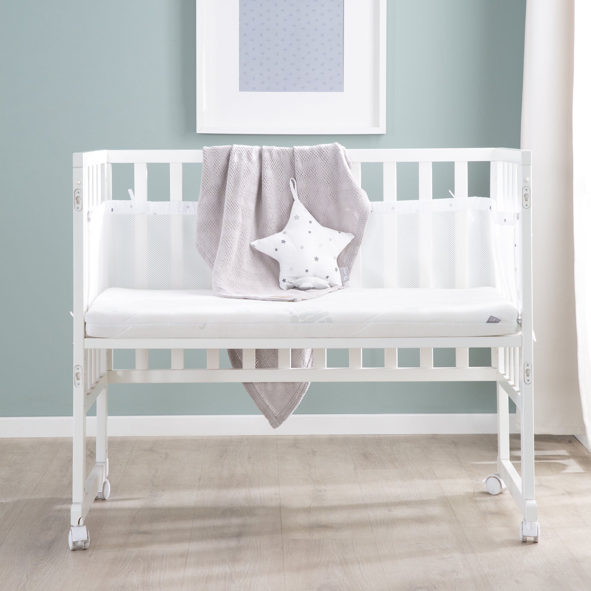 Roba 8961WE8M235 Stuben- Beistellbett 3in1, Barriere grau weiß – Stubenbetten - Bild 8 Roba 8961WE8M235 Stuben- Beistellbett 3in1, Barriere grau weiß – Stubenbetten - Produktbild 8