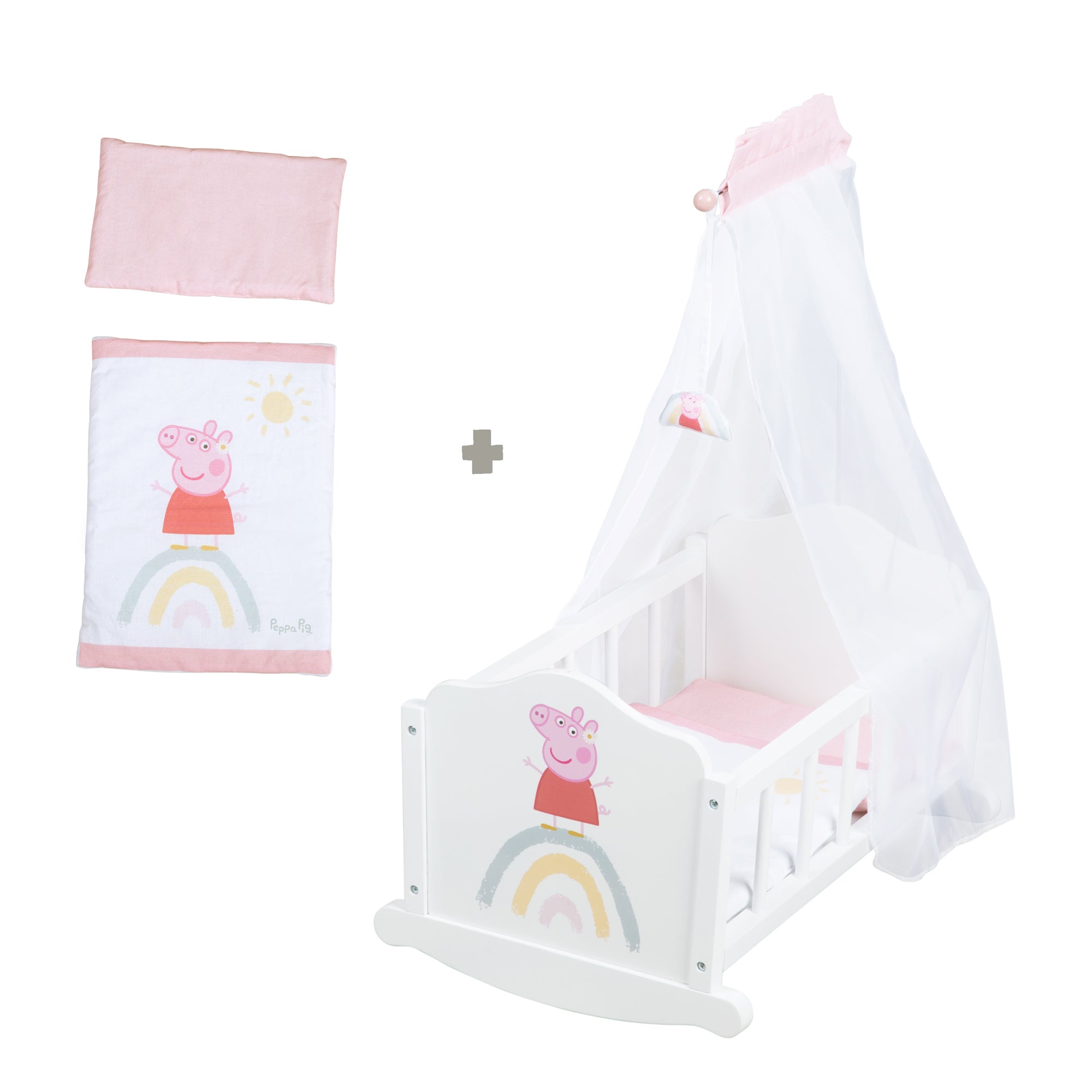 Roba 490035PP1 Puppenwiege Peppa Pig weiß – Puppenmöbel & Häuser - Bild 3 Roba 490035PP1 Puppenwiege Peppa Pig weiß – Puppenmöbel & Häuser - Produktbild 3