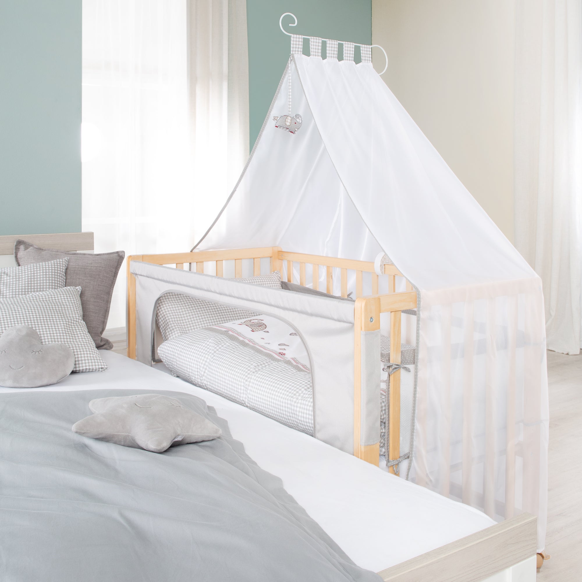 Roba 162003NLV145M Room Bed, 60x120 cm Jumbo twins grau natur lackiert - Bild 2 Roba 162003NLV145M Room Bed, 60x120 cm Jumbo twins grau natur lackiert - Produktbild 2