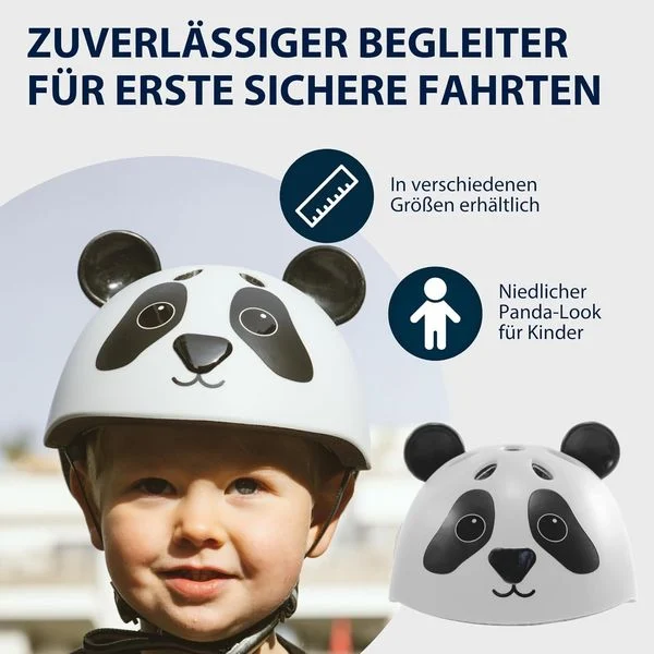 Kinderhelm Pandy, schwarz-weiß, Gr. 48-52 Kinderhelm Pandy, schwarz-weiß, Gr. 48-52