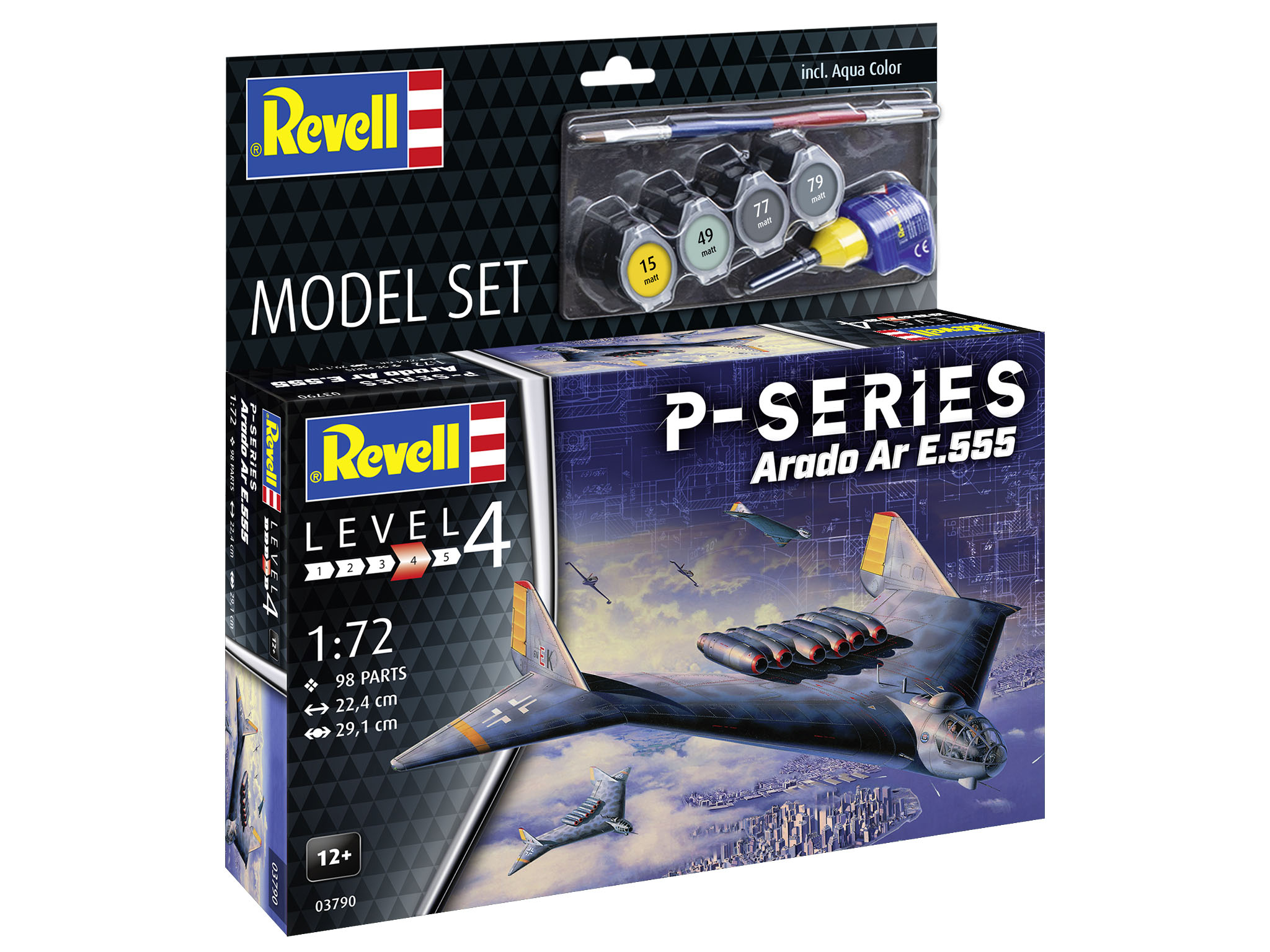 Revell 63790 Model Set Arado Ar E.555 - P-Series Flugzeug, Bomber, Fahrzeug, Kampfflugzeug
