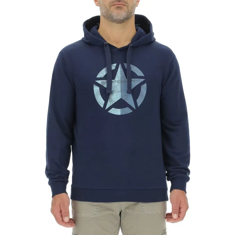 JEEP Herren Hoodie O103279BL - Dunkelblau mit großem Stern-Print JEEP Herren Hoodie O103279BL - Dunkelblau mit großem Stern-Print