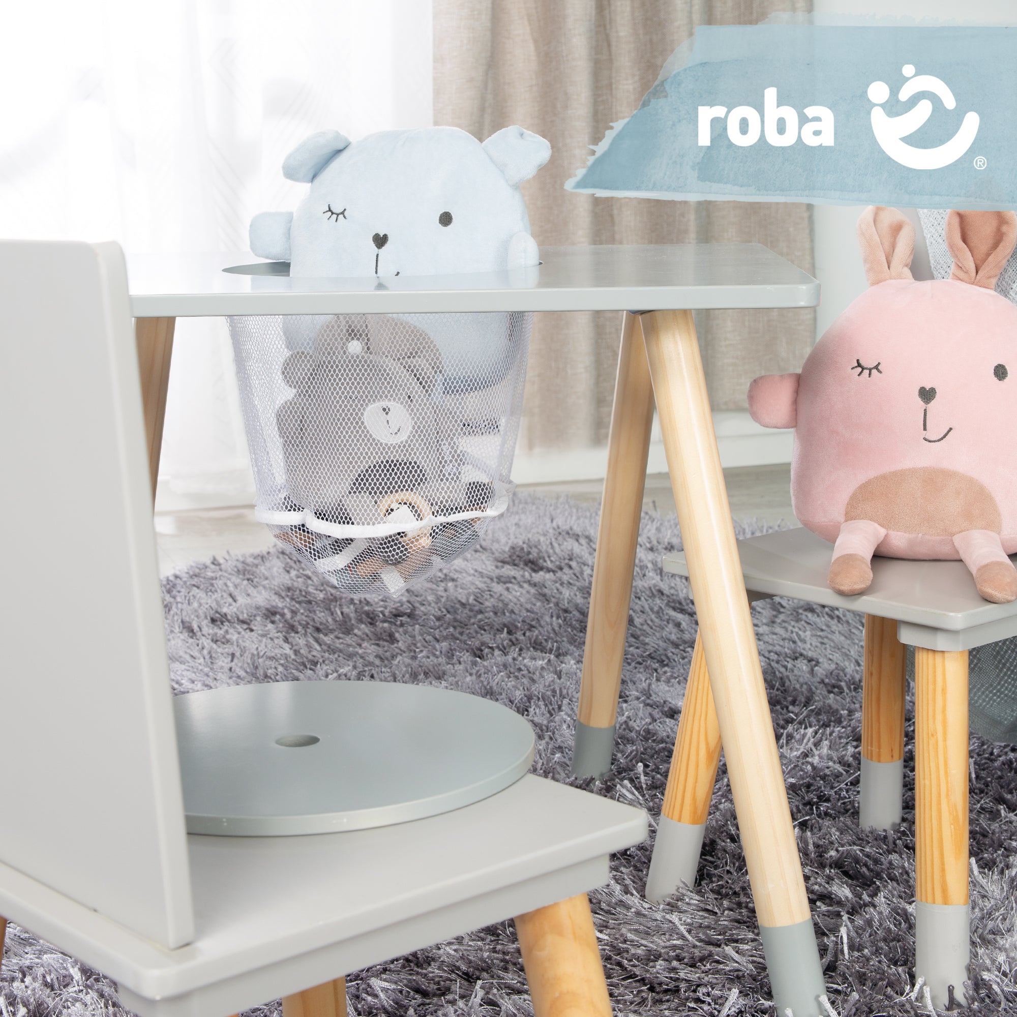 Roba 450029GA Sitzgruppe mit Aufbewahrungsnetz grau – Spielmöbel - Bild 7 Roba 450029GA Sitzgruppe mit Aufbewahrungsnetz grau – Spielmöbel - Produktbild 7