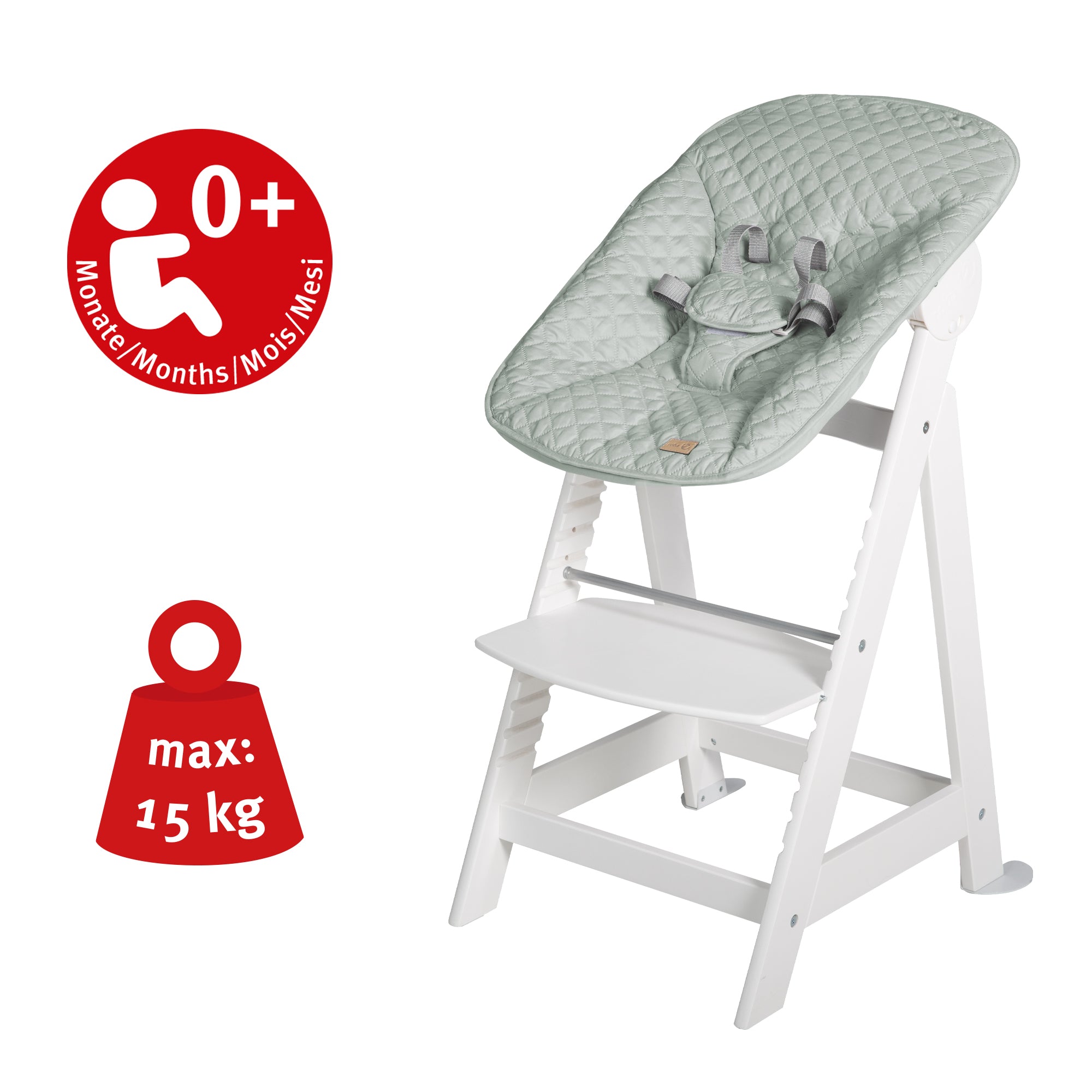 Roba 75063WEV241 Treppenhochstuhl, Set 2in1 Frosty green weiß - Bild 7 Roba 75063WEV241 Treppenhochstuhl, Set 2in1 Frosty green weiß - Produktbild 7