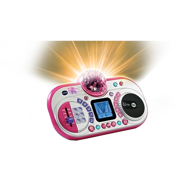 VTech Kidi Super Star DJ Studio musikalisches DJ-Set für Kinder, höhenverstellbar, ab 6 Jahren VTech Kidi Super Star DJ Studio mit Mikrofon, Jog-Wheel, 12 Songs, Aufnahme & Effekten, Disco-Licht, höhenverstellbarer Standfuß 65 135 cm, 4 Spiele, kindersicheres Batteriefach 4xAA, ab 6 Jahren,