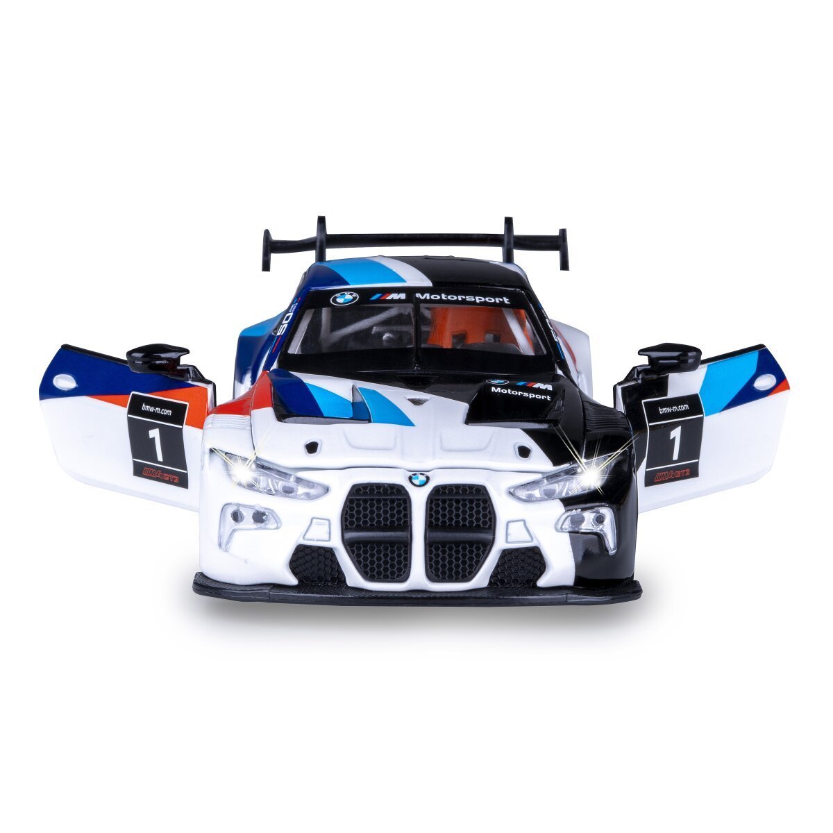JAMARA BMW M4 GT3 Diecast 1:32 weiß inkl. Knopfzellen ab 3 Jahren
