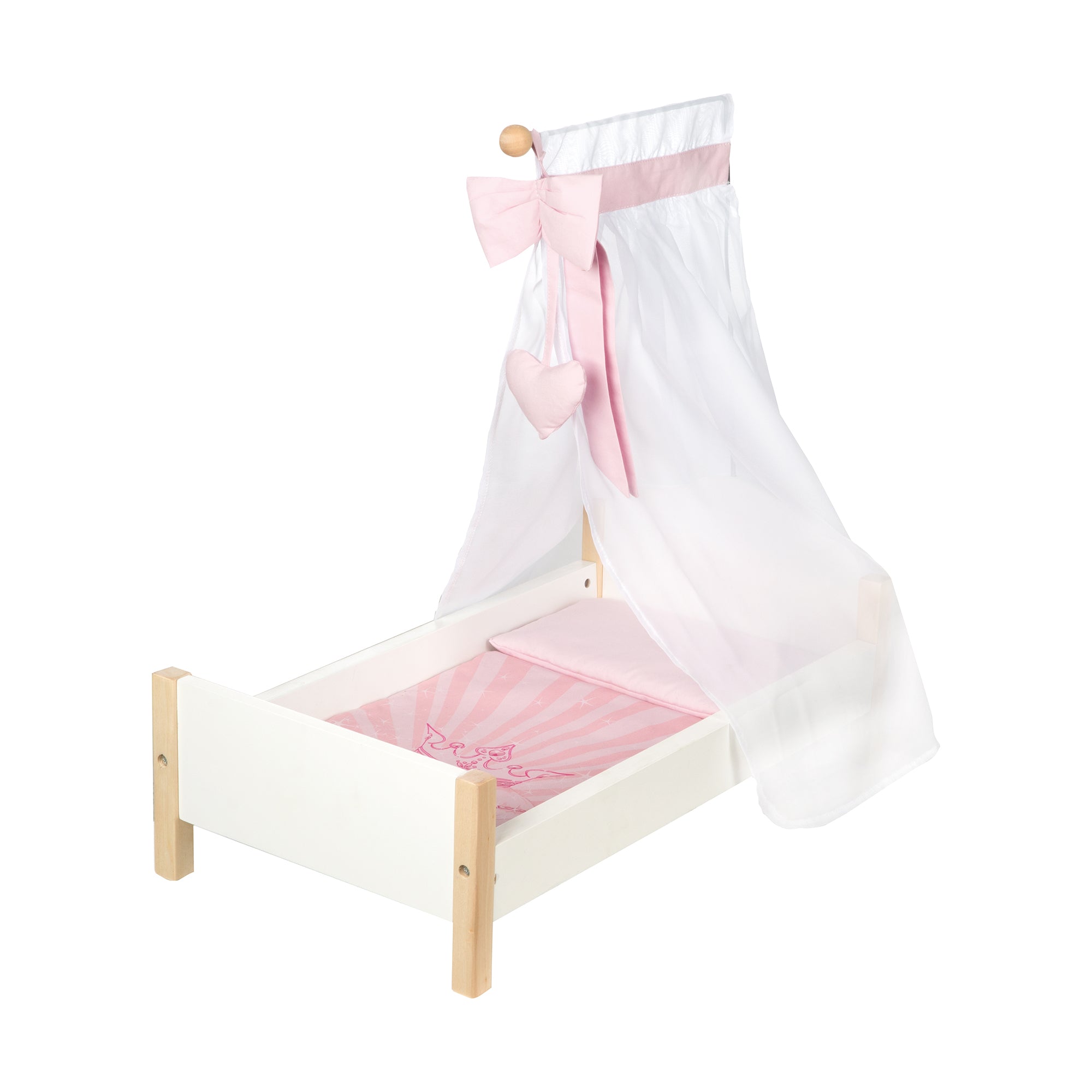 Roba 490033984 Puppenstandbett Scarlett Weiß und Natur – Puppenmöbel & Häuser - Weiß und Natur - Puppenmöbel & Häuser - Produktbild 1