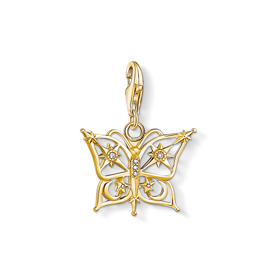 Thomas, Sabo, Anhänger, Charm-Club, Schmetterling, Stern, Und, Mond, Gold, Zubehor, Ohrring, Schmuck, Anhänger
