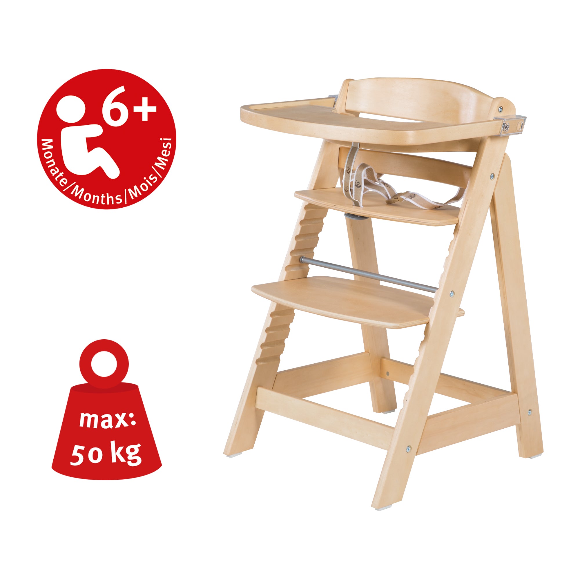 Roba 7569 Treppenhochstuhl natur lackiert - Bild 8 Roba 7569 Treppenhochstuhl natur lackiert - Produktbild 8