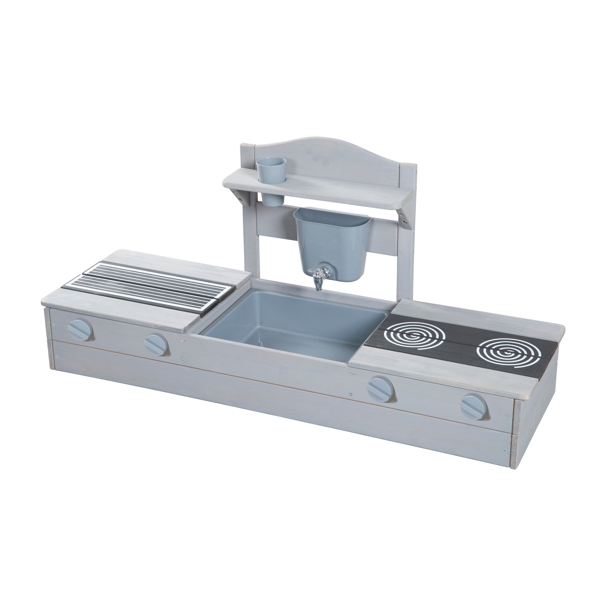 Roba 457014GA 2in1 Balkonsandkasten mit Matschküche grau – Outdoor FSC - grau - Outdoor FSC - Produktbild 1