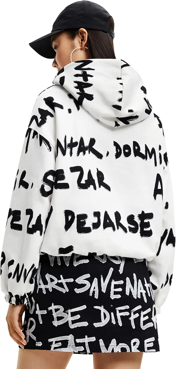 Desigual Damen Sweatshirt - Weißes Sweatshirt mit Schriftprint 22WWSK441001 GR. M Desigual Damen Sweatshirt - Weißes Sweatshirt mit Schriftprint 22WWSK441001 GR. M