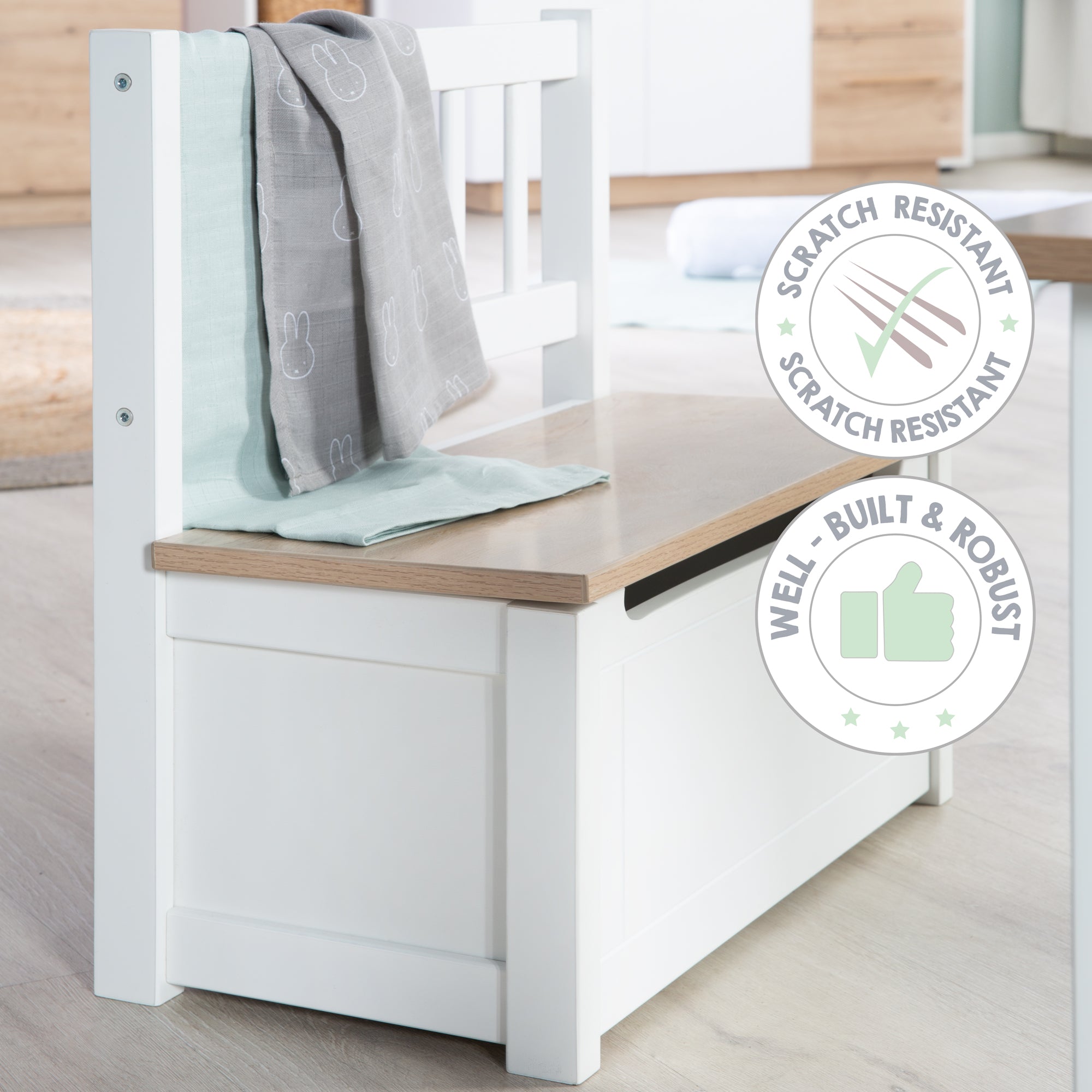 Roba 450050HWE Kindertruhenbank holz weiß – Spielmöbel - Bild 12 Roba 450050HWE Kindertruhenbank holz weiß – Spielmöbel - Produktbild 12