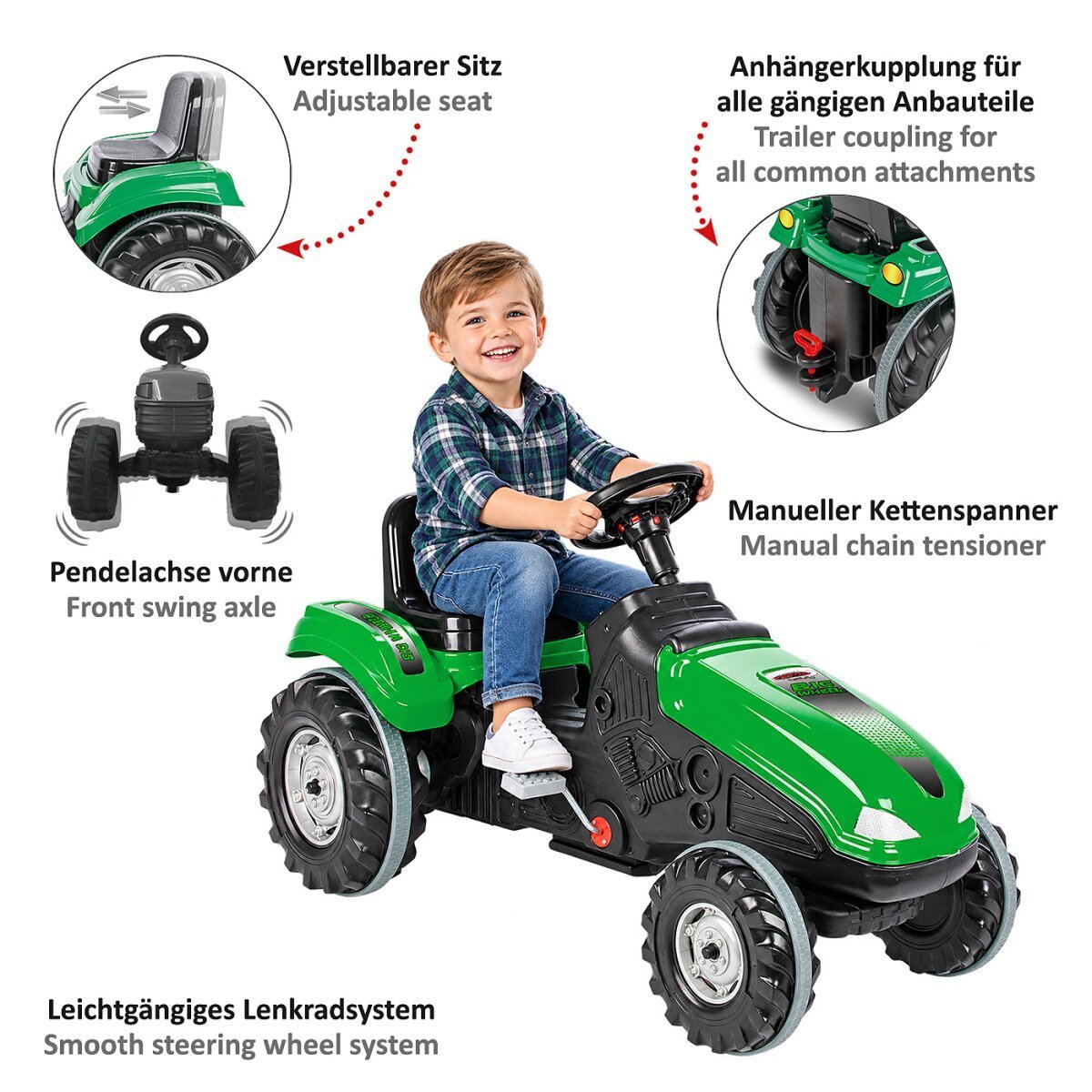 JAMARA Trettraktor Big Wheel grün ab 3 Jahren JAMARA Trettraktor Big Wheel grün ab 3 Jahren