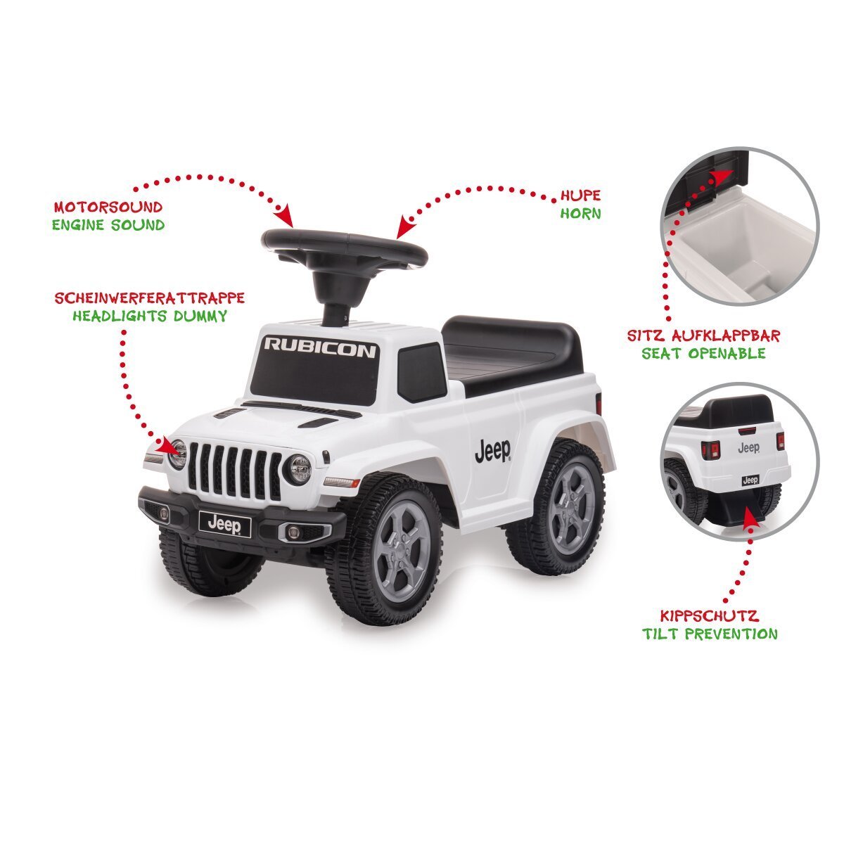 JAMARA Rutscher Jeep® Gladiator weiß ab 12 Monaten