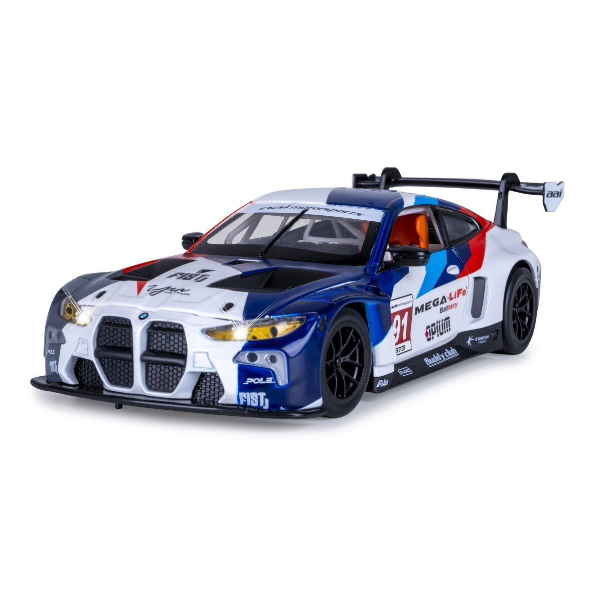JAMARA BMW M4 GT3 Diecast 1:24 weiß inkl. Knopfzellen ab 3 Jahren