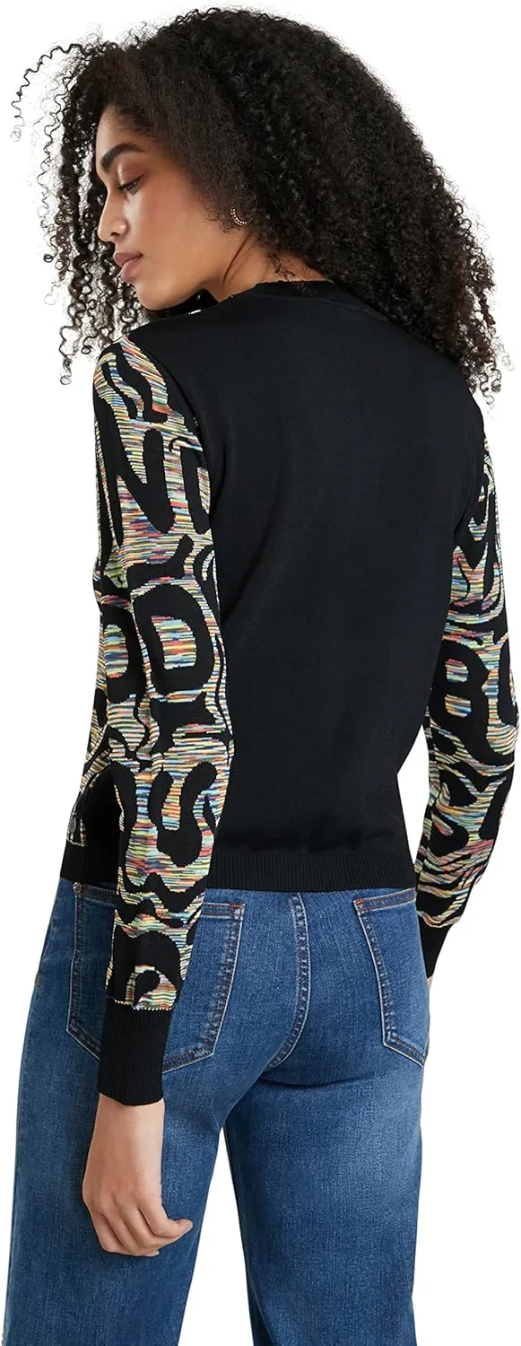 Desigual Damen Pullover „Estrasburgo“ - Schwarz gemustert 21WWJF209019 GR. L