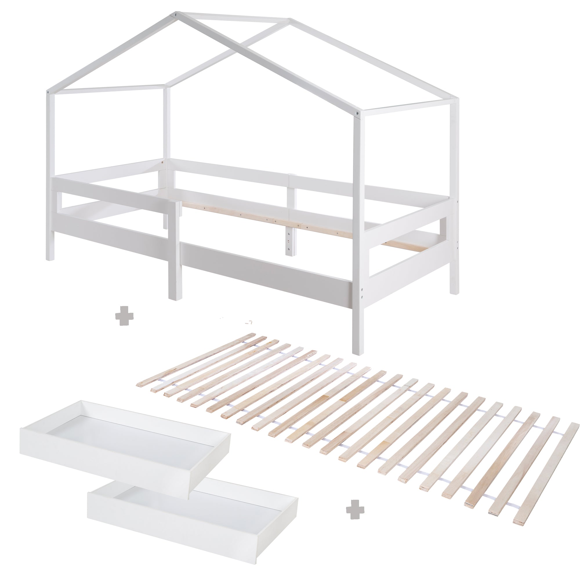 Roba 207013WE Set Hausbett mit Lattenrost weiß – Hausbetten - Bild 11 Roba 207013WE Set Hausbett mit Lattenrost weiß – Hausbetten - Produktbild 11
