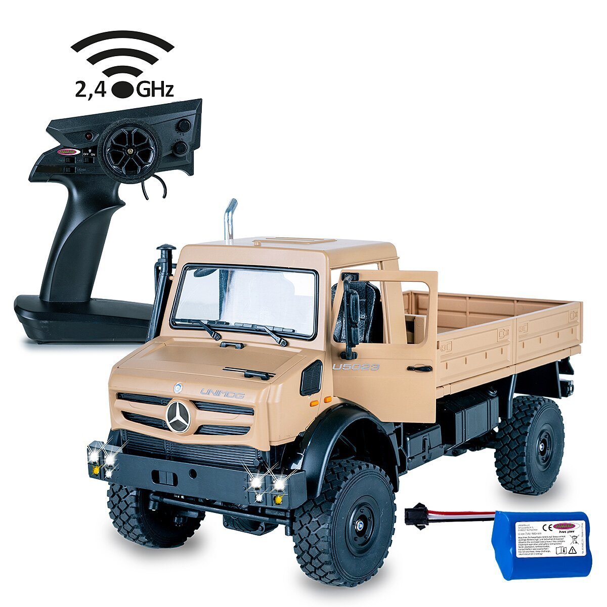 JAMARA Mercedes-Benz Unimog U5023 1:14 beige 2,4GHz ab 6 Jahren JAMARA Mercedes-Benz Unimog U5023 1:14 beige 2,4GHz ab 6 Jahren