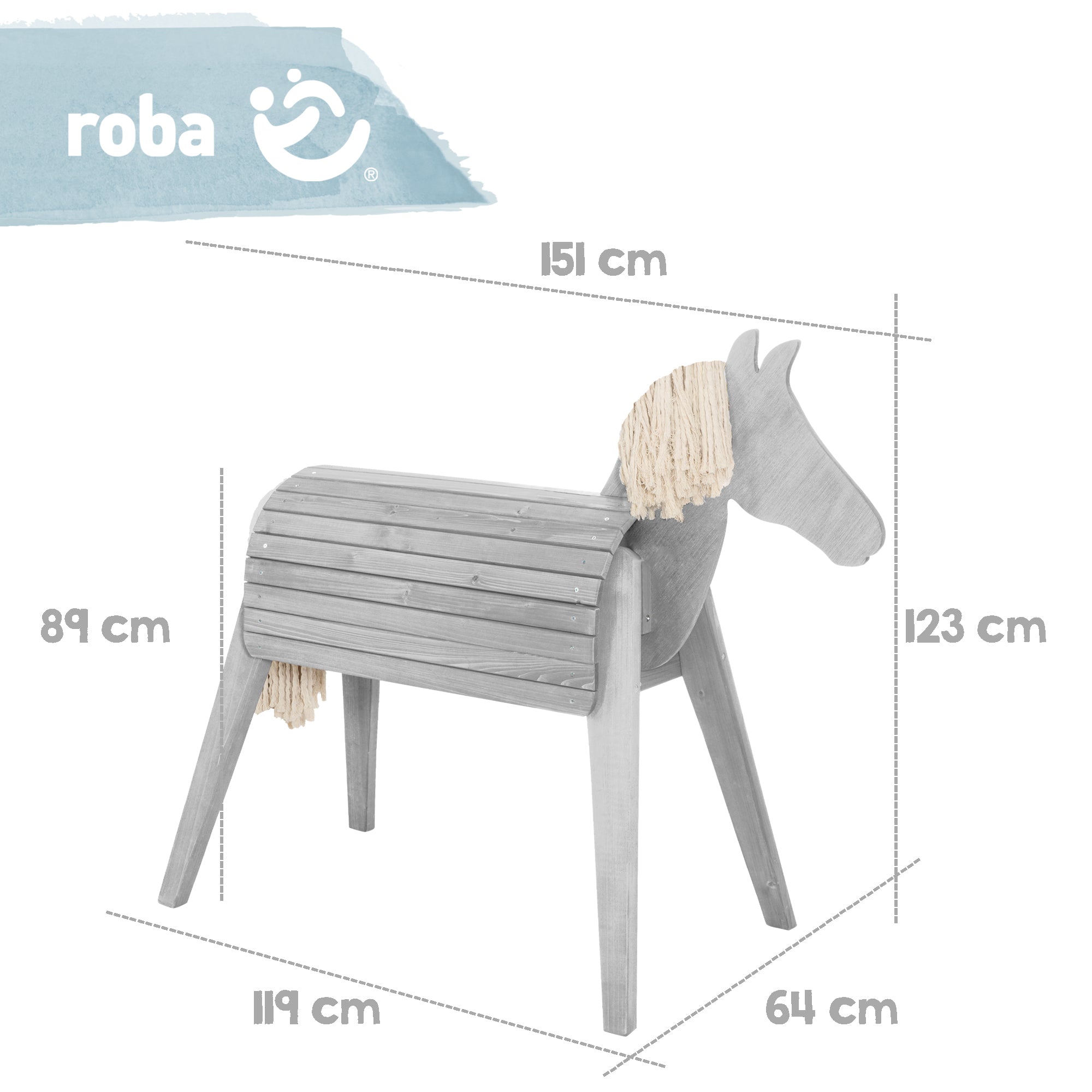 Roba 456022GA Spielpferd Outdoor grau – Outdoor + - Bild 4 Roba 456022GA Spielpferd Outdoor grau – Outdoor + - Produktbild 4
